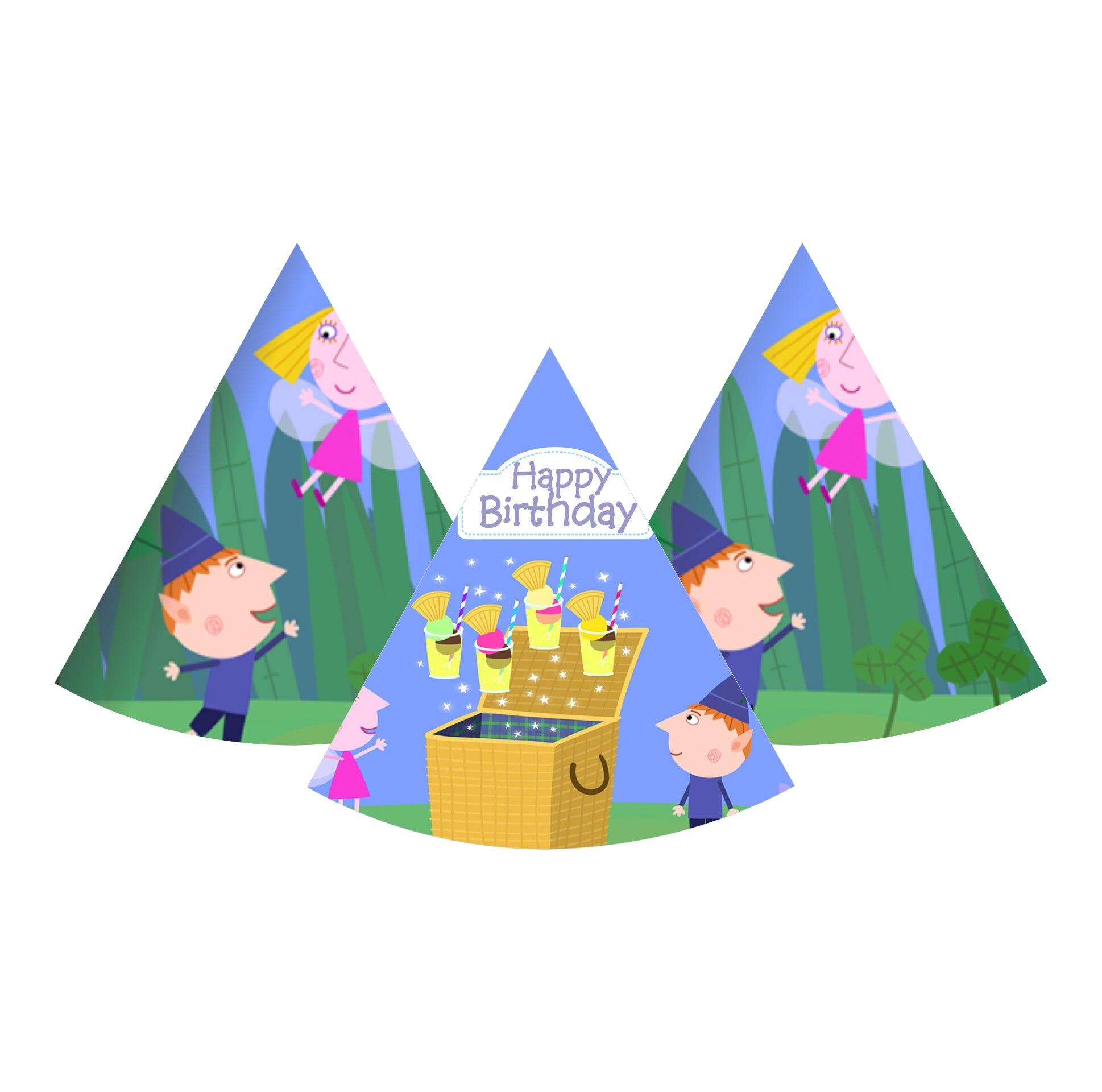 Ben and Holly's Little Kingdom Hats - Pack of 10 THEME PARTIES Pretty UR Party   