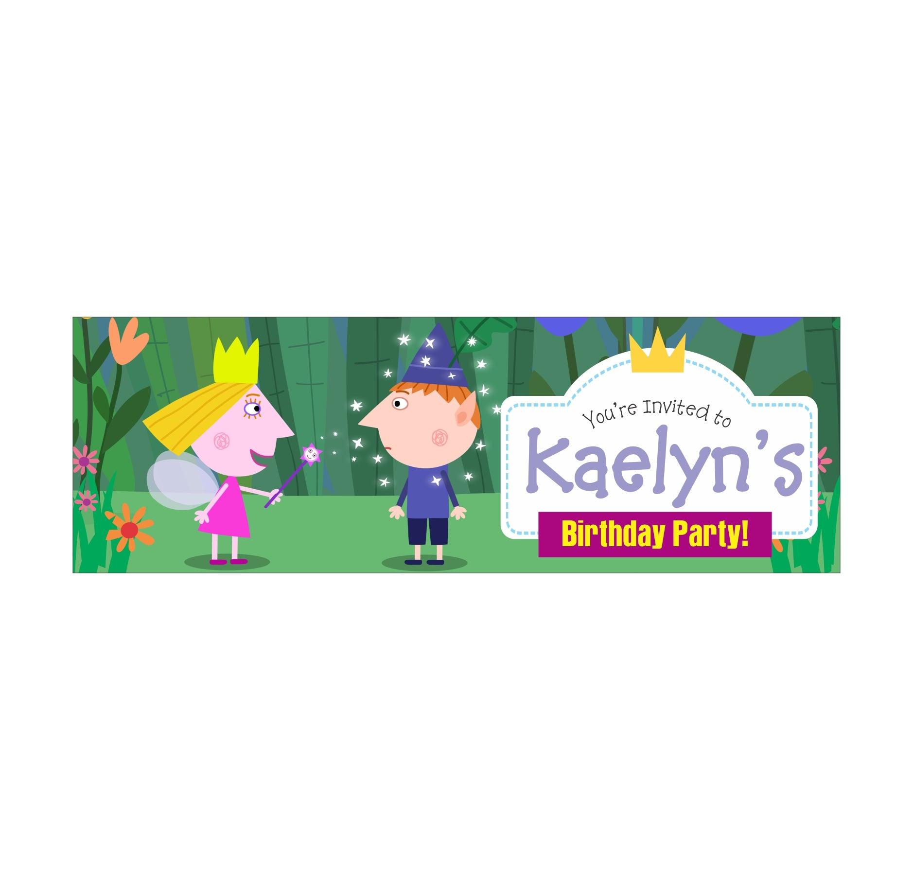 Personalized Ben and Holly's Little Kingdom Theme Banner 30in ALL PARTY SUPPLIES Pretty UR Party   