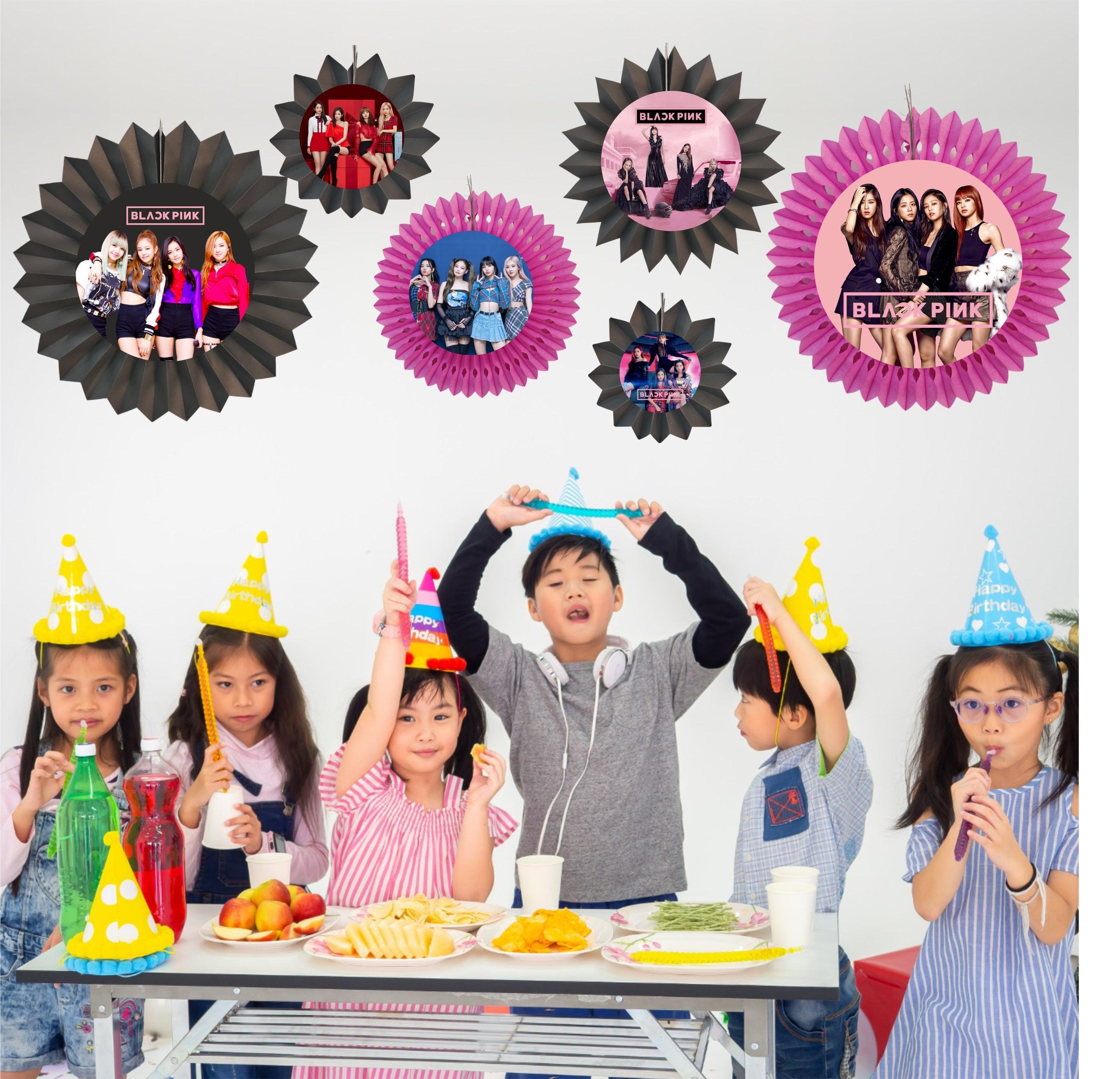 Blackpink Paper Fans - Set of 6 THEME PARTIES Pretty UR Party   