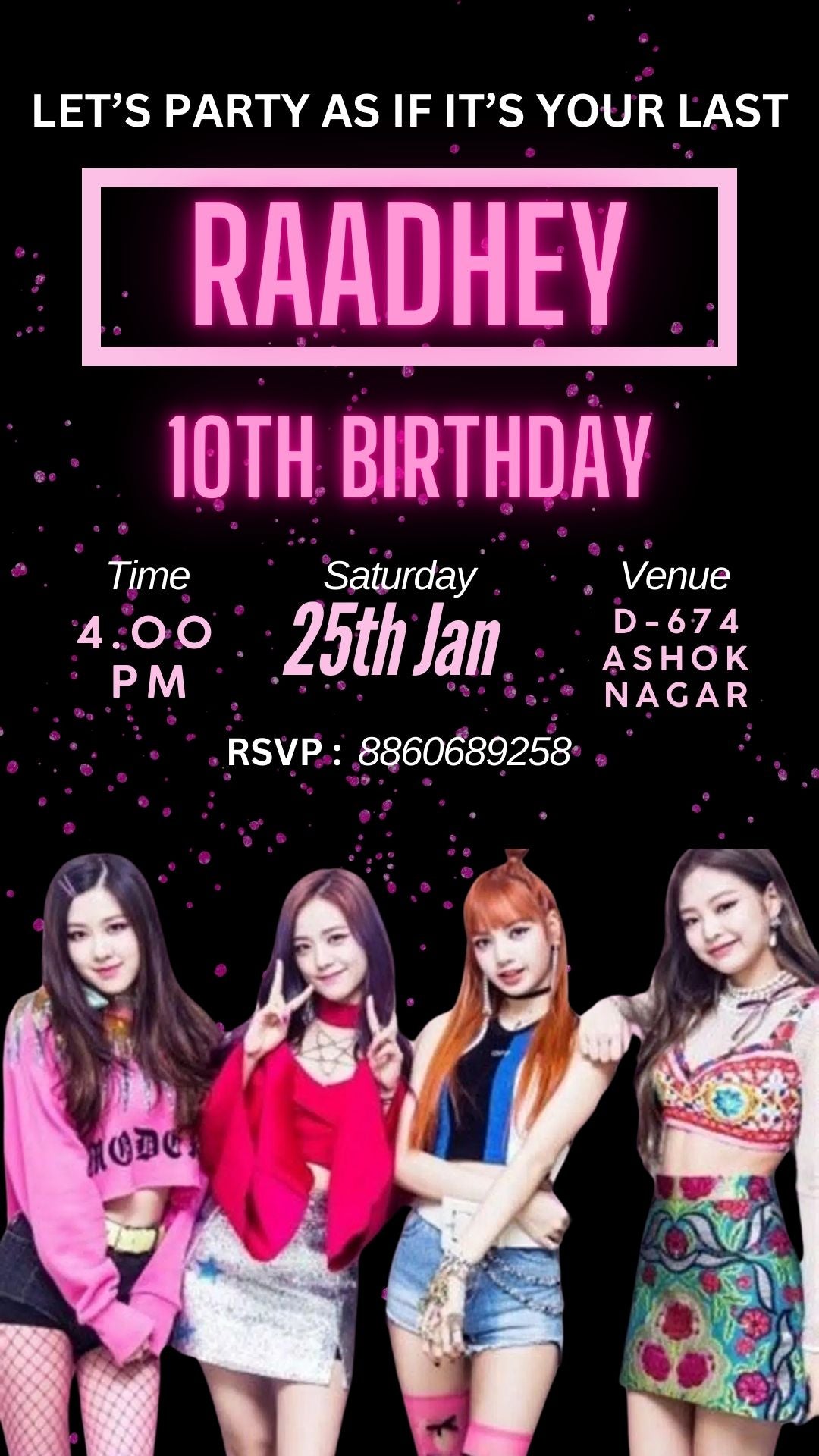 Blackpink Theme E-Invitations ALL PARTY SUPPLIES Pretty UR Party