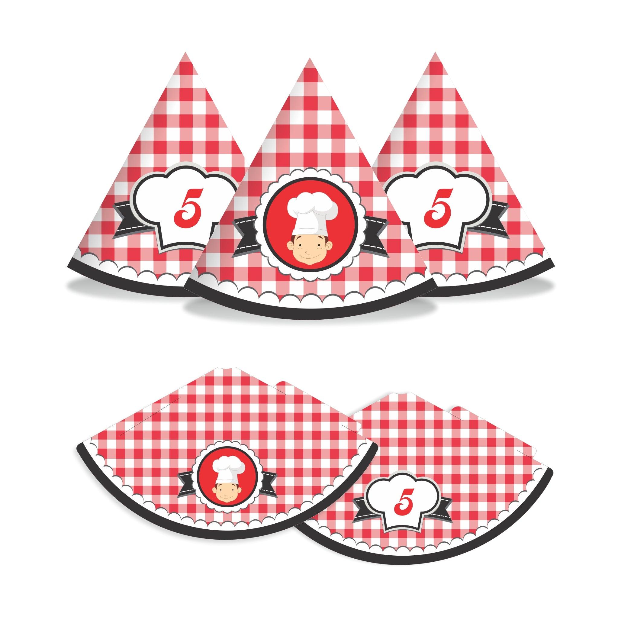 Little Chef Red Hats - Pack of 10 THEME PARTIES Pretty UR Party   