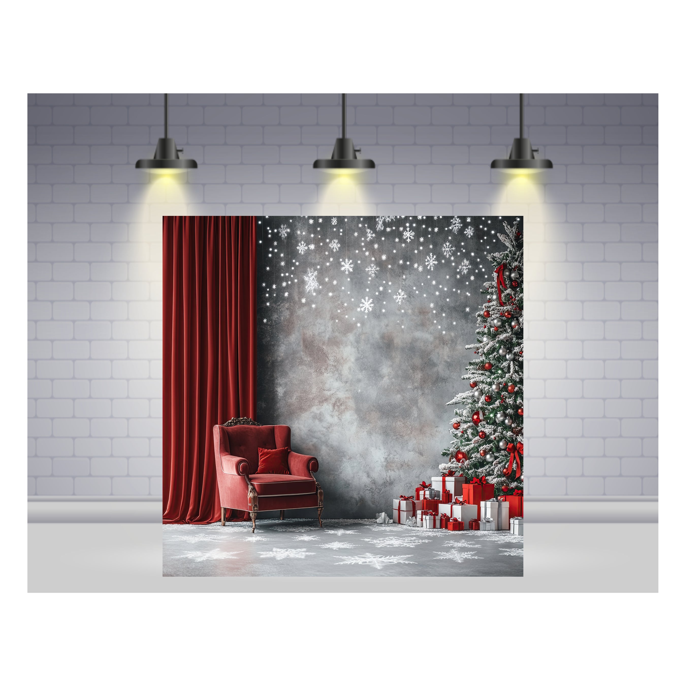 Christmas Theme Backdrop 07 PERSONALISED Pretty UR Party   