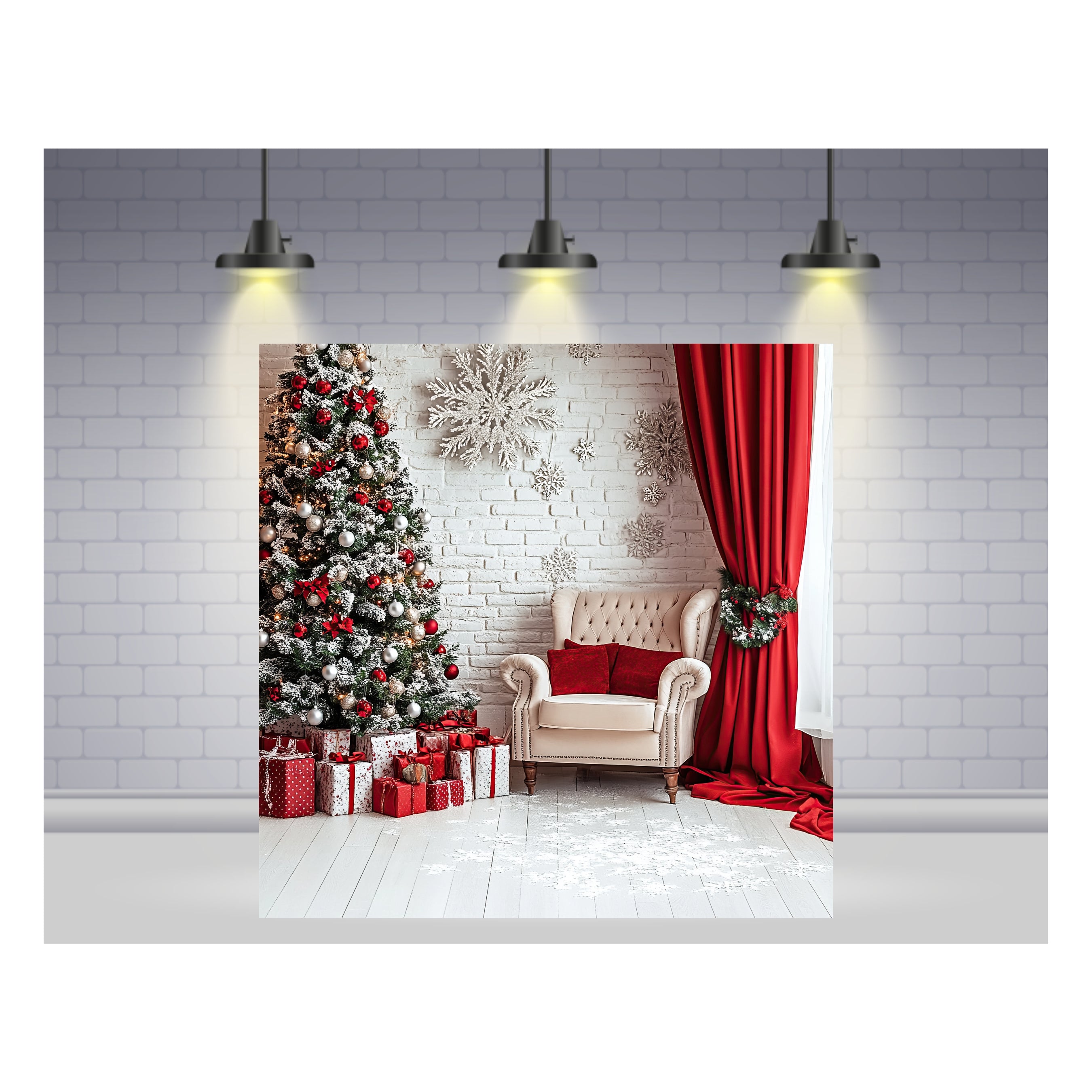 Christmas Theme Backdrop 08 PERSONALISED Pretty UR Party   