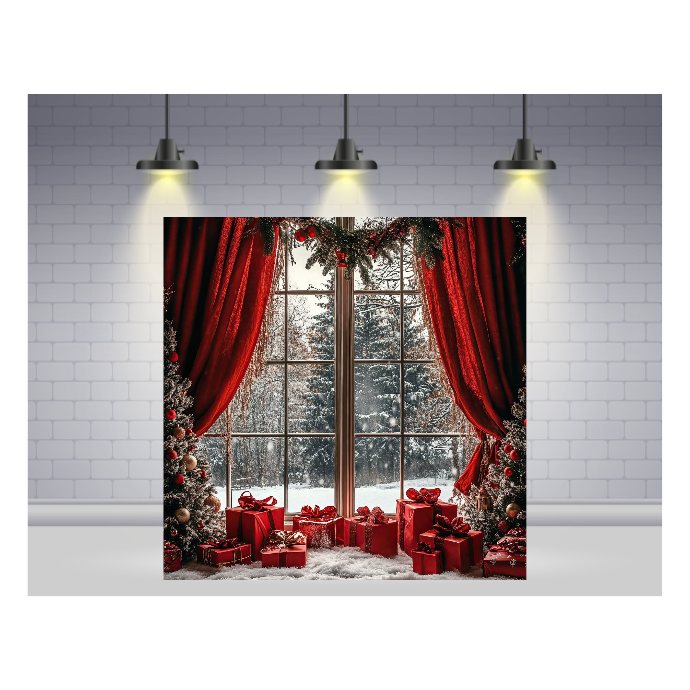 Christmas Theme Backdrop 09 PERSONALISED Pretty UR Party   