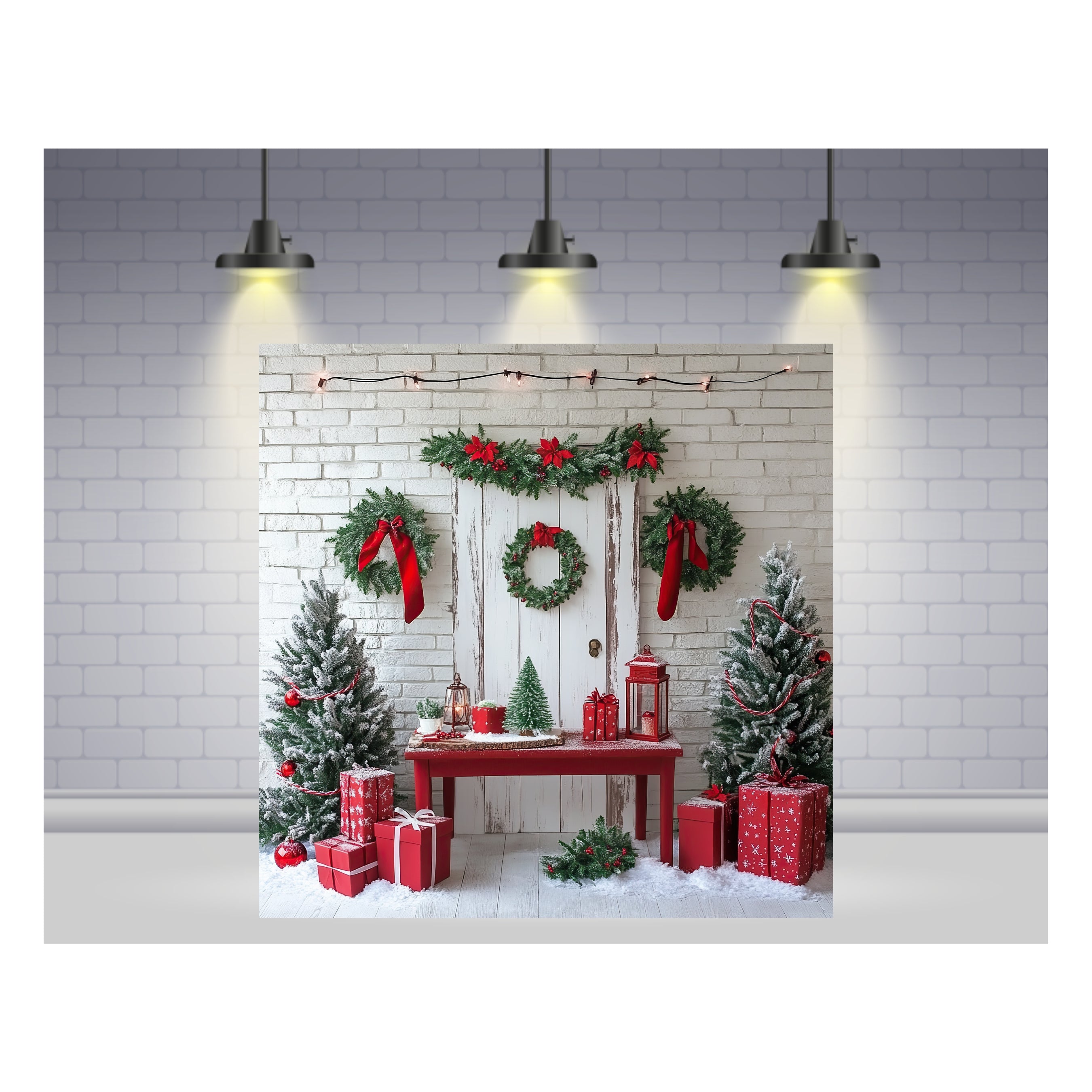 Christmas Theme Backdrop 12 PERSONALISED Pretty UR Party   