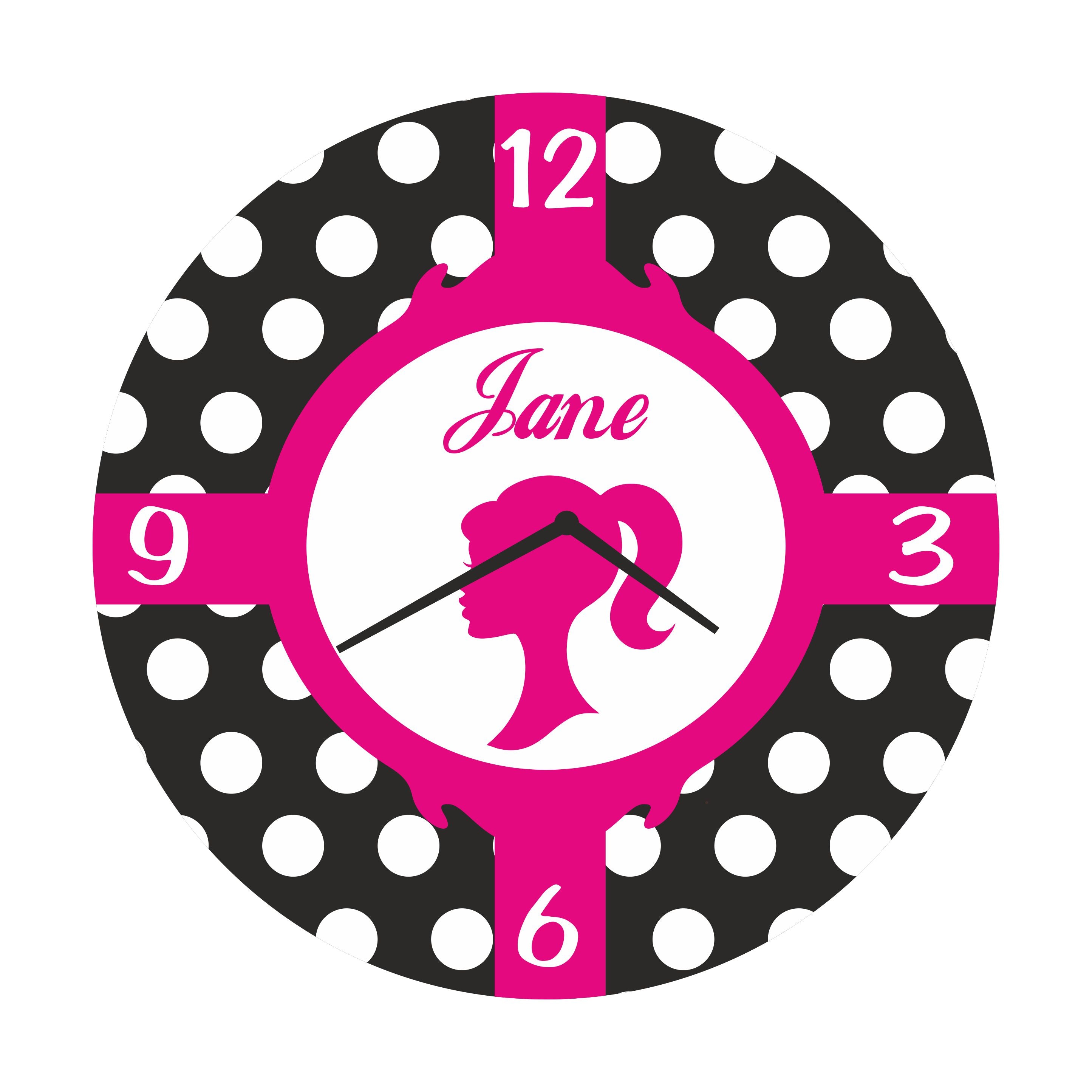 Personalised Barbie Clock THEME PARTIES Pretty UR Party   