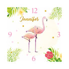 Personalised Flamingo Theme Clock THEME PARTIES Pretty UR Party   