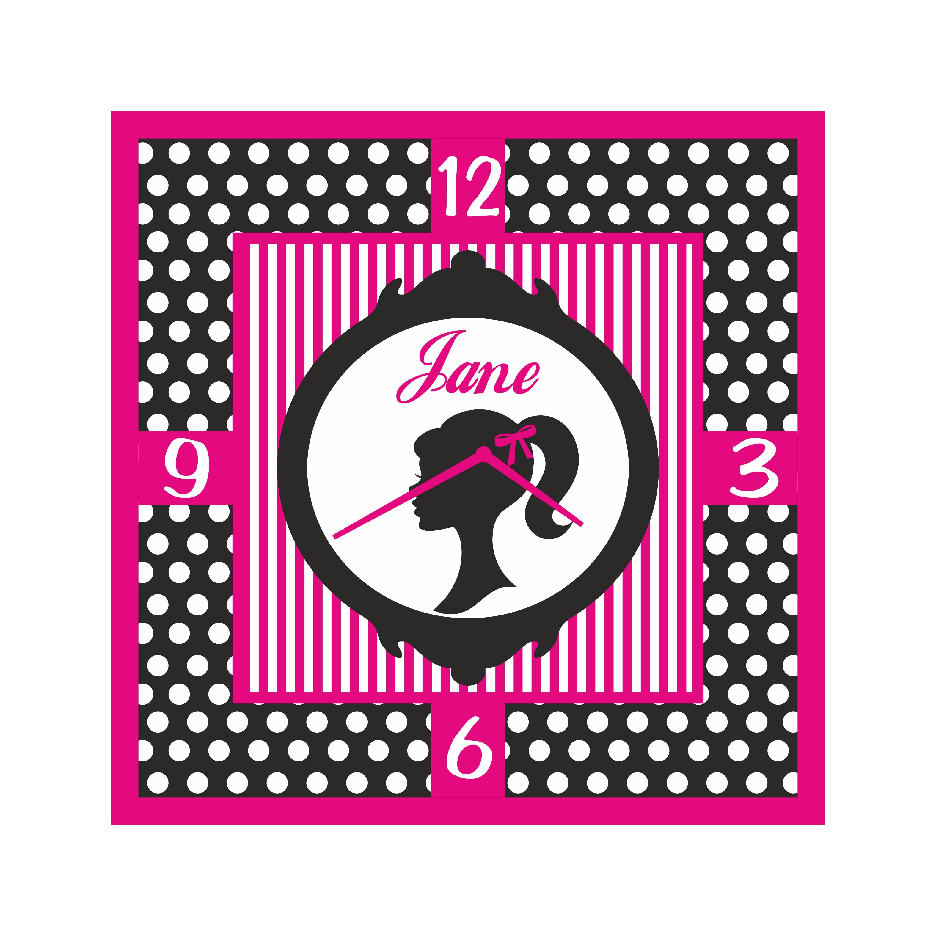 Personalised Barbie Clock THEME PARTIES Pretty UR Party   