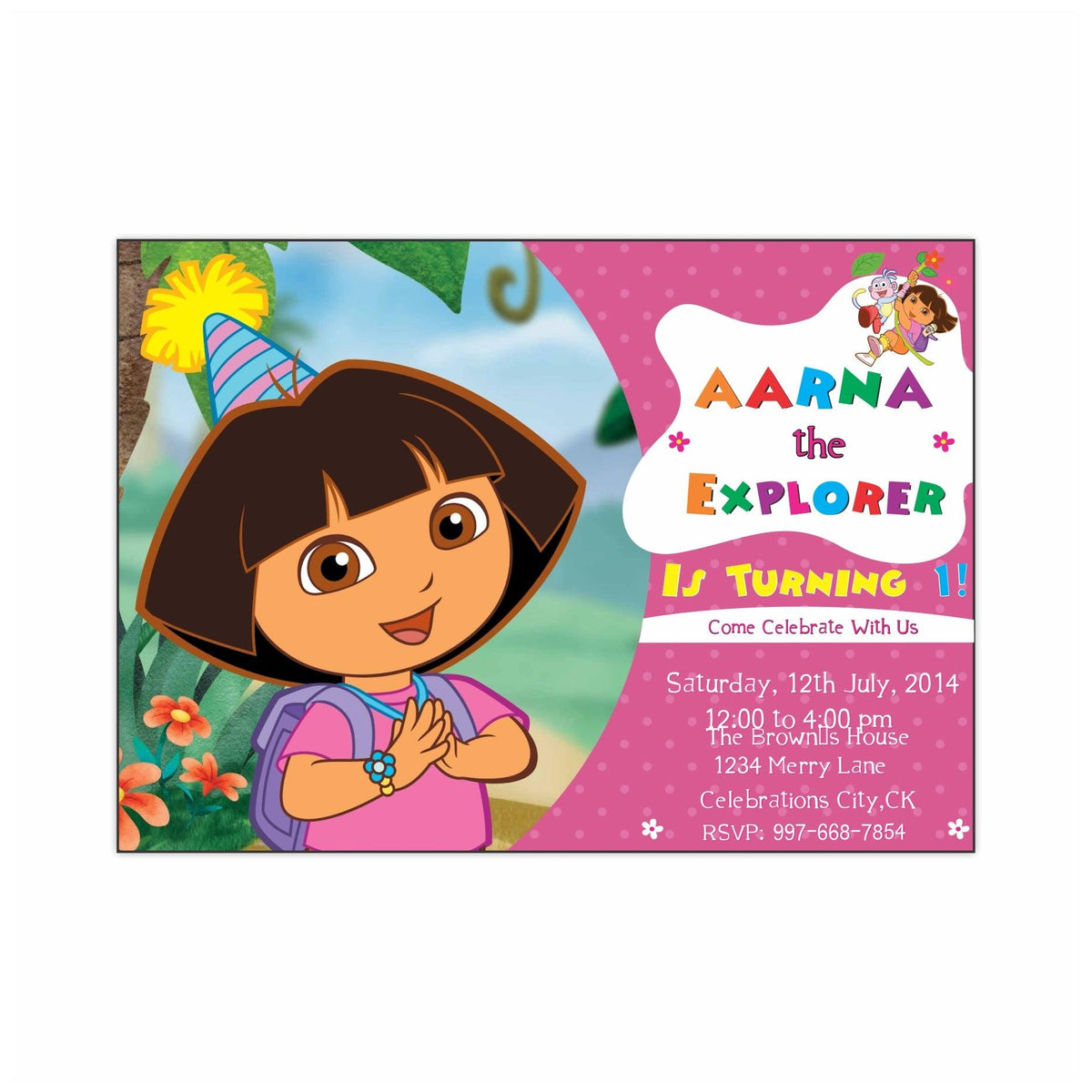Pretty Explorers Dora the explorer Invitations | Cute & Customizable Invites – PRETTY UR ...