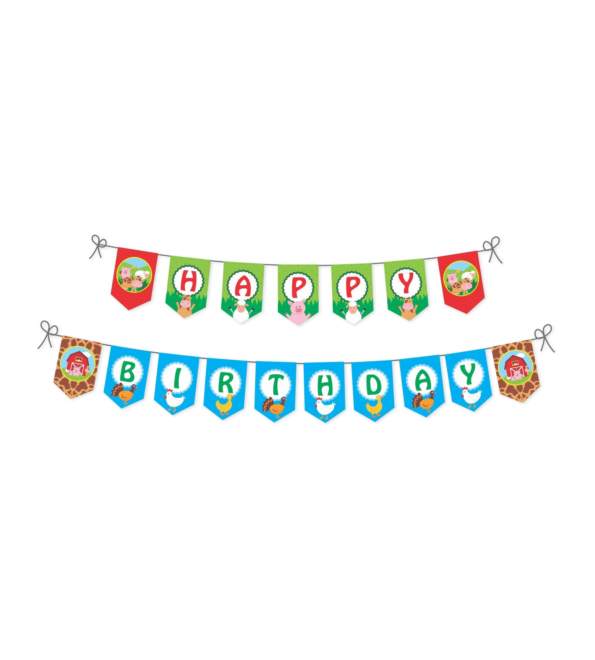 Farm friends Theme Bunting THEME PARTIES Pretty UR Party   