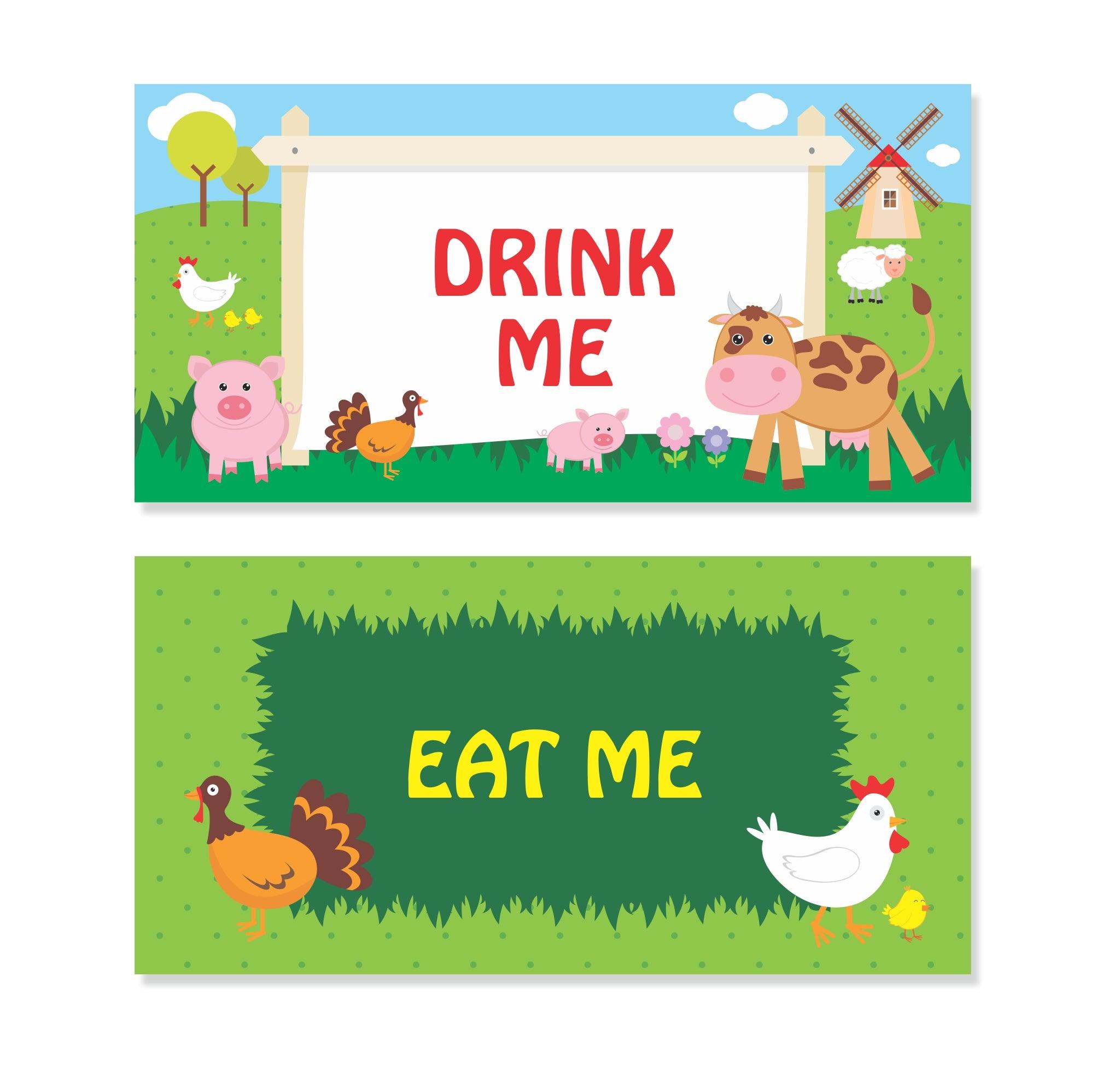 Farm friends theme Food Labels / Buffet Table Cards THEME PARTIES Pretty UR Party   