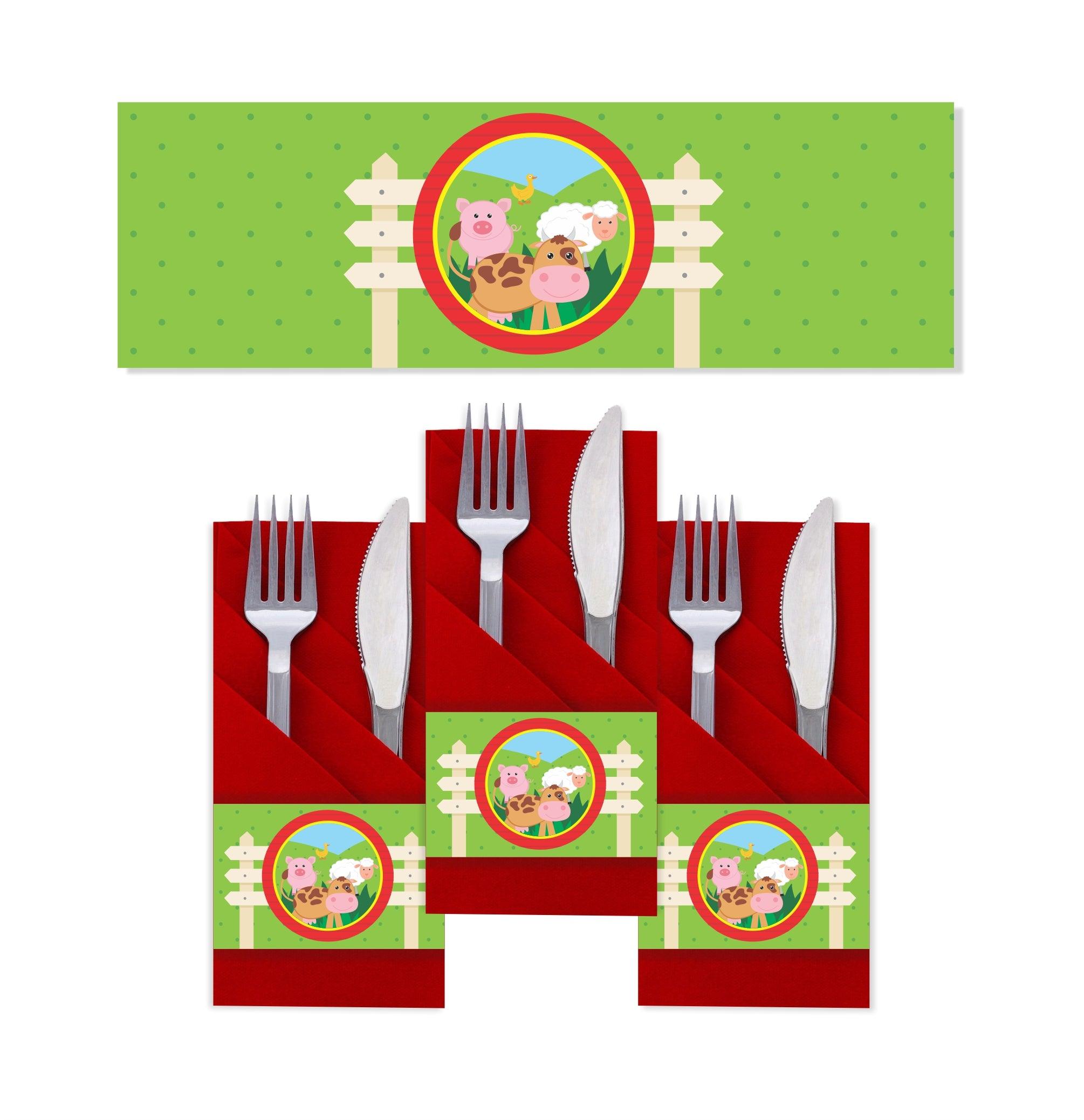 Farm friends theme Napkin Rings THEME PARTIES Pretty UR Party   