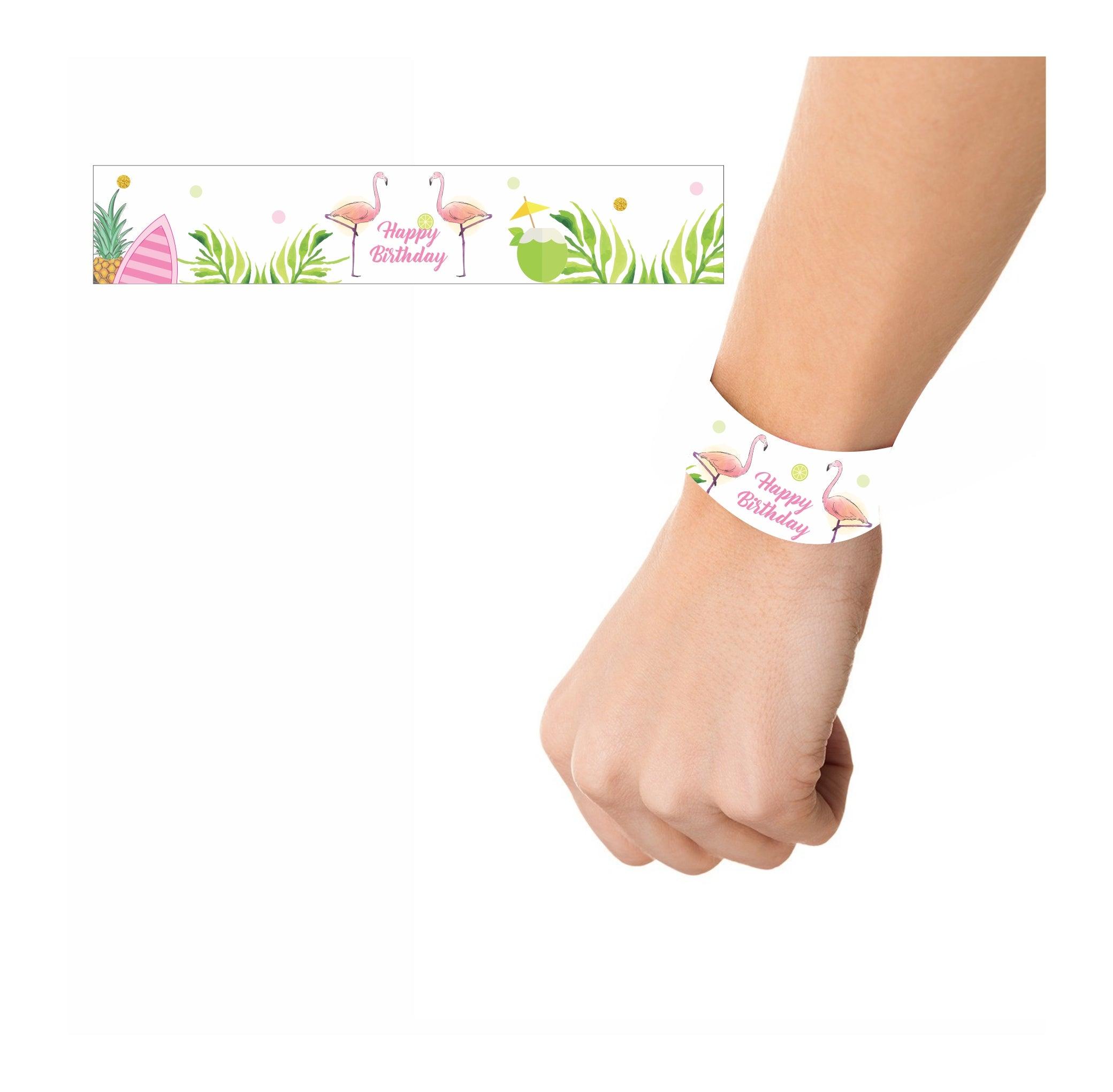 Flamingo Theme Wrist Bands - Pack of 10 THEME PARTIES Pretty UR Party   