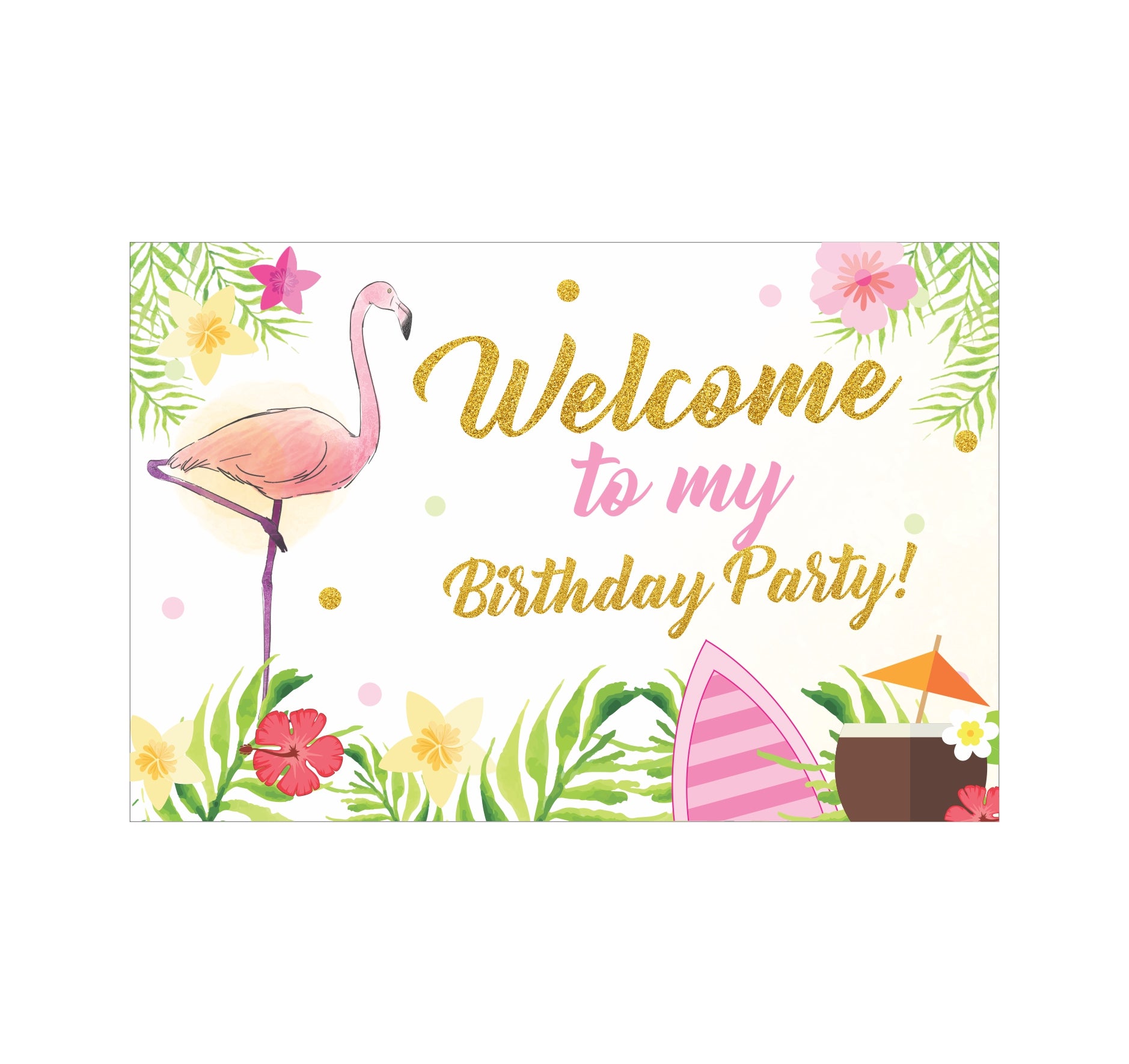 Flamingo Theme Entrance Banner / Door Sign THEME PARTIES Pretty UR Party   