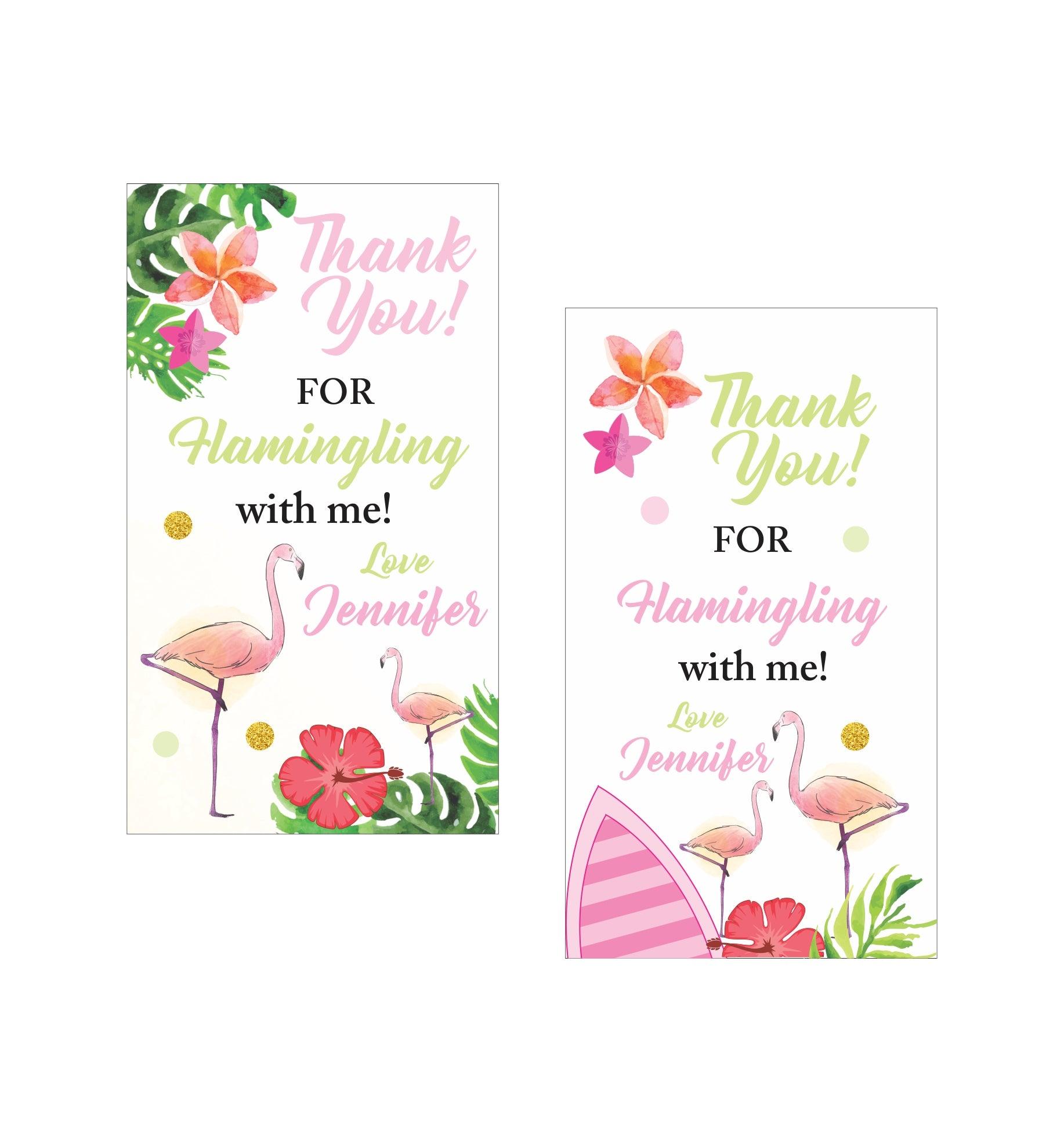 Flamingo Theme Thank you Tags THEME PARTIES Pretty UR Party   