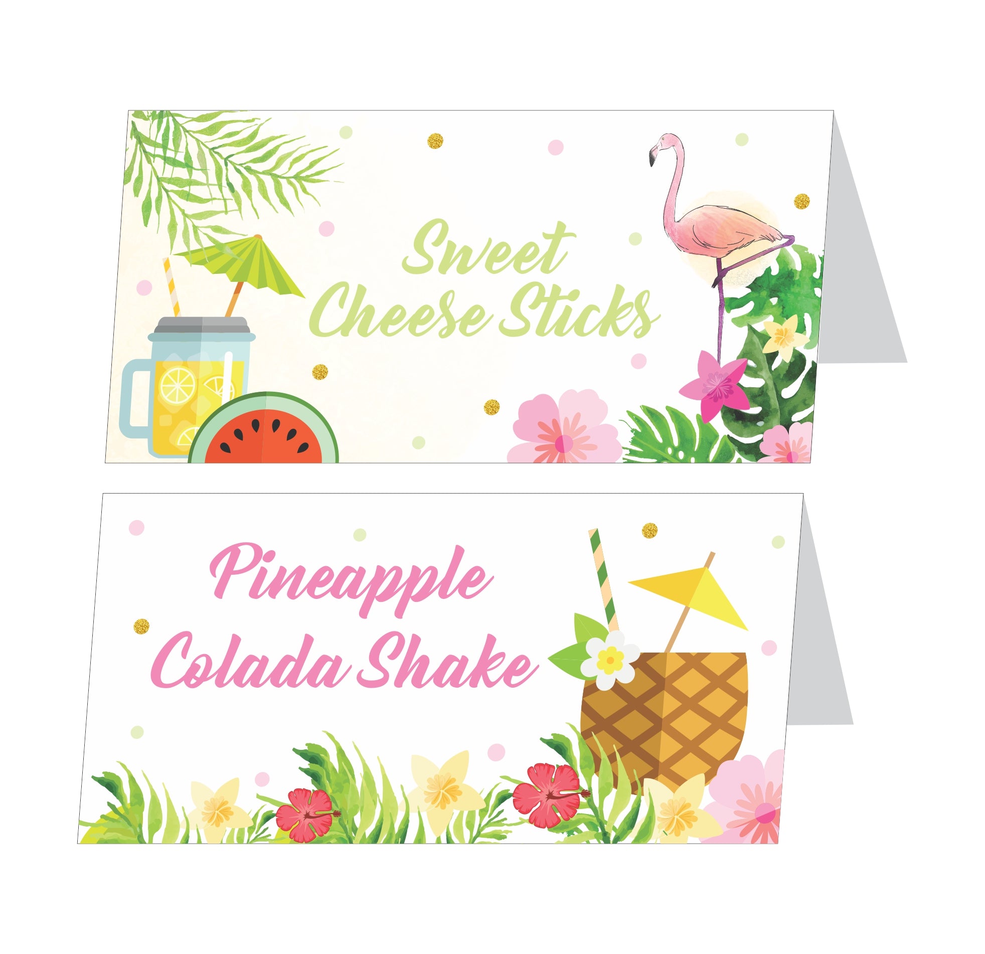 Flamingo Theme Food Labels / Buffet Table Cards THEME PARTIES Pretty UR Party   