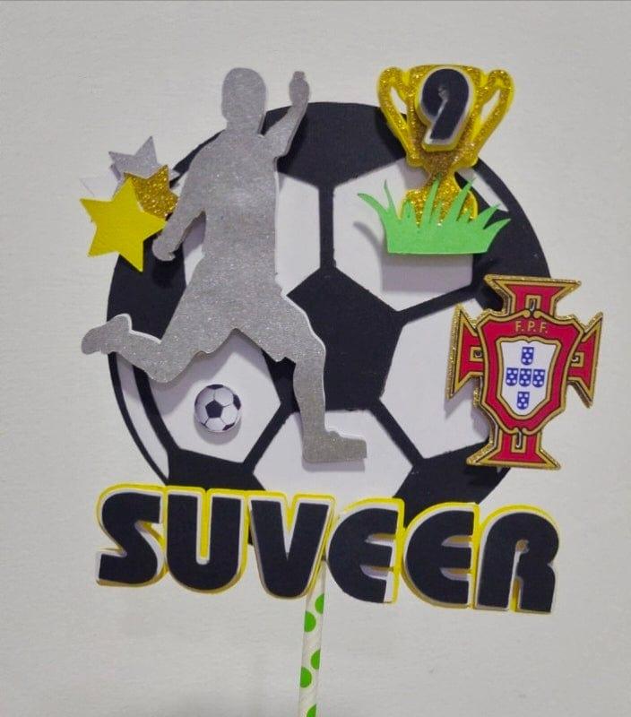 Soccer Cake Topper HANDCRAFTED Pretty UR Party   