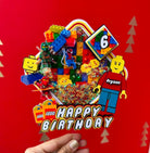 Lego themed Shaker Cake Topper HANDCRAFTED Pretty UR Party