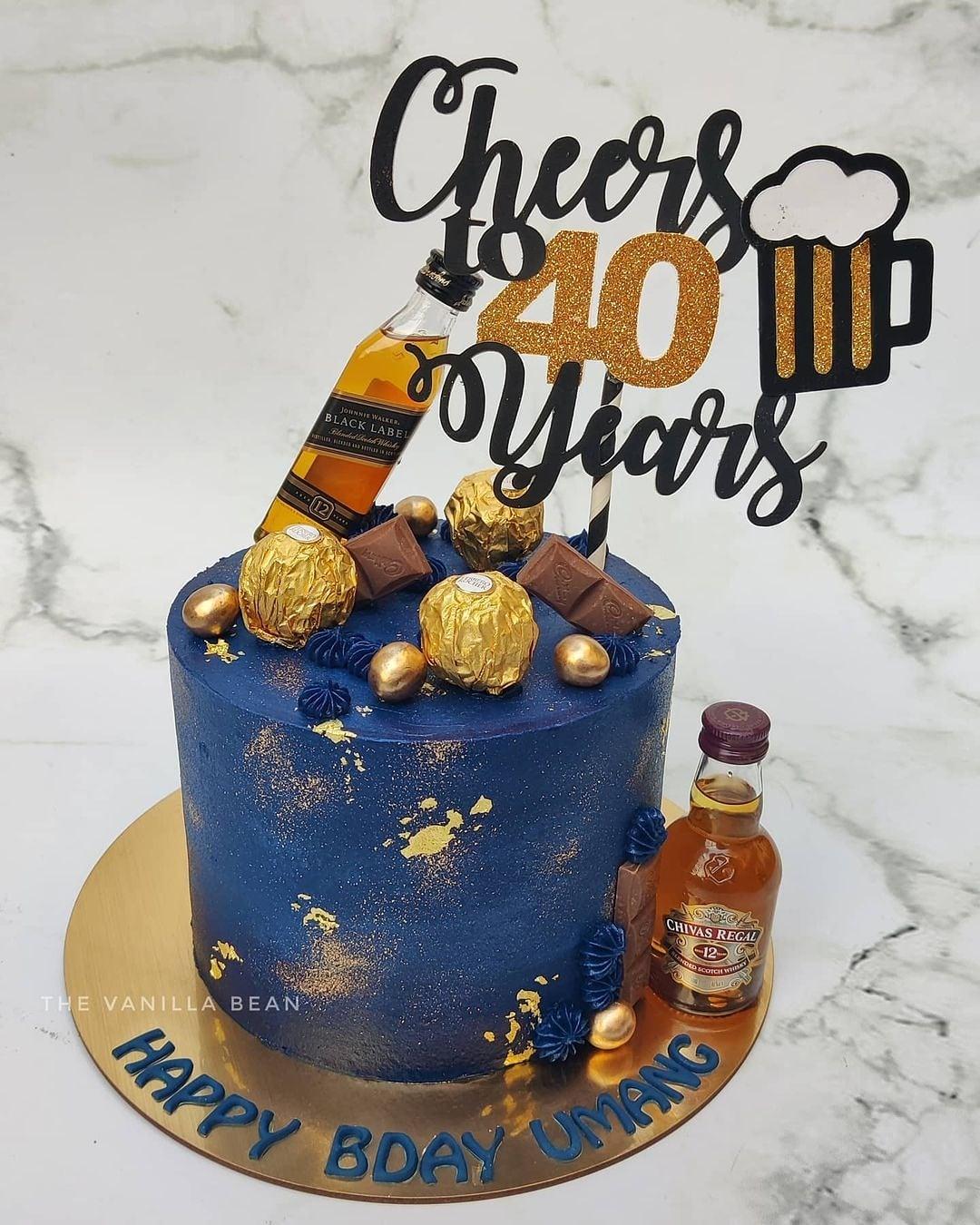 Cheers to 40 Years Cake Topper HANDCRAFTED Pretty UR Party   