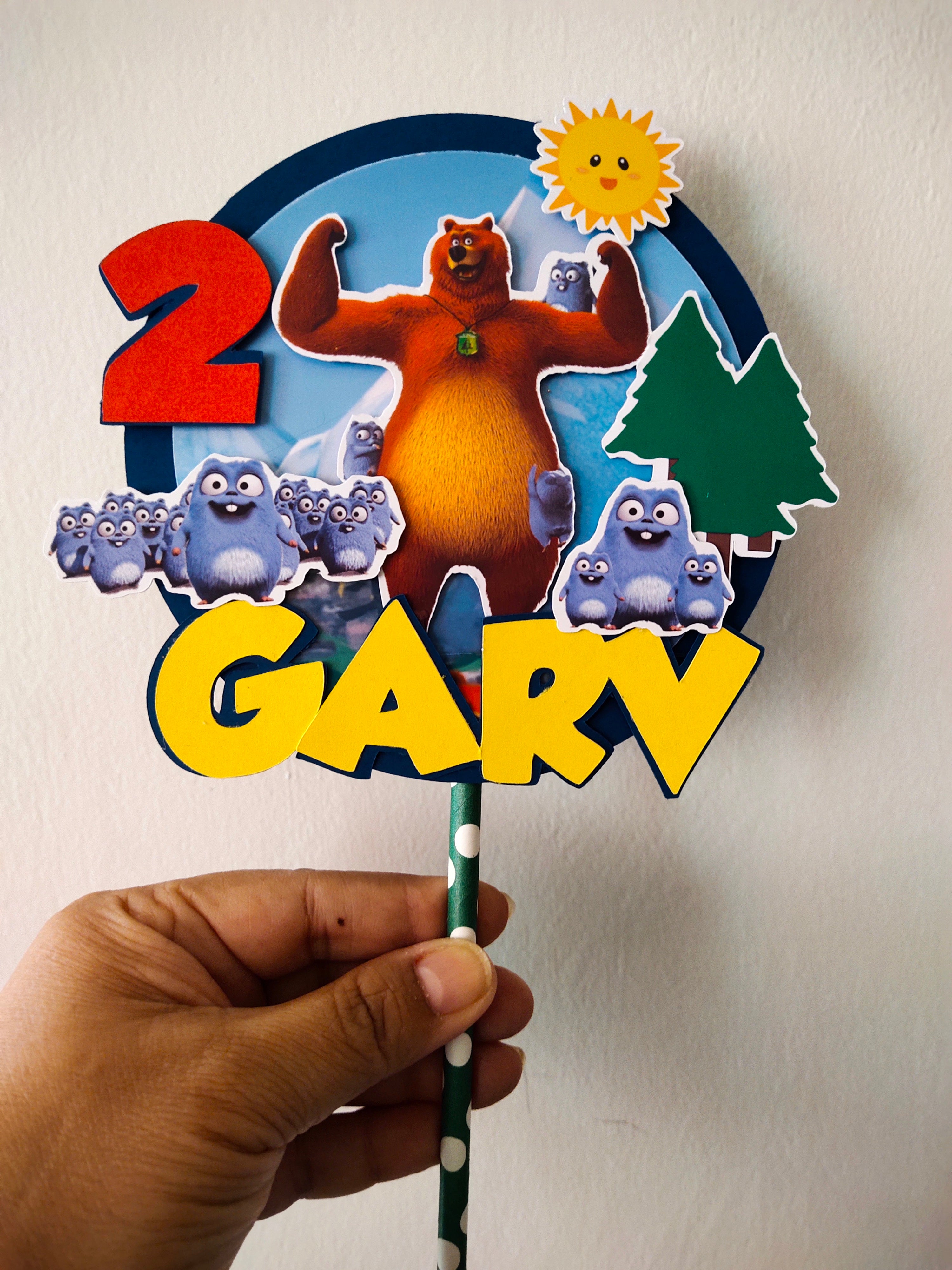 Grizzy and the Lemmings Grizzy Birthday Party Decoration Grizzy Decor  Grizzy and the Lemmings Cake Topper 