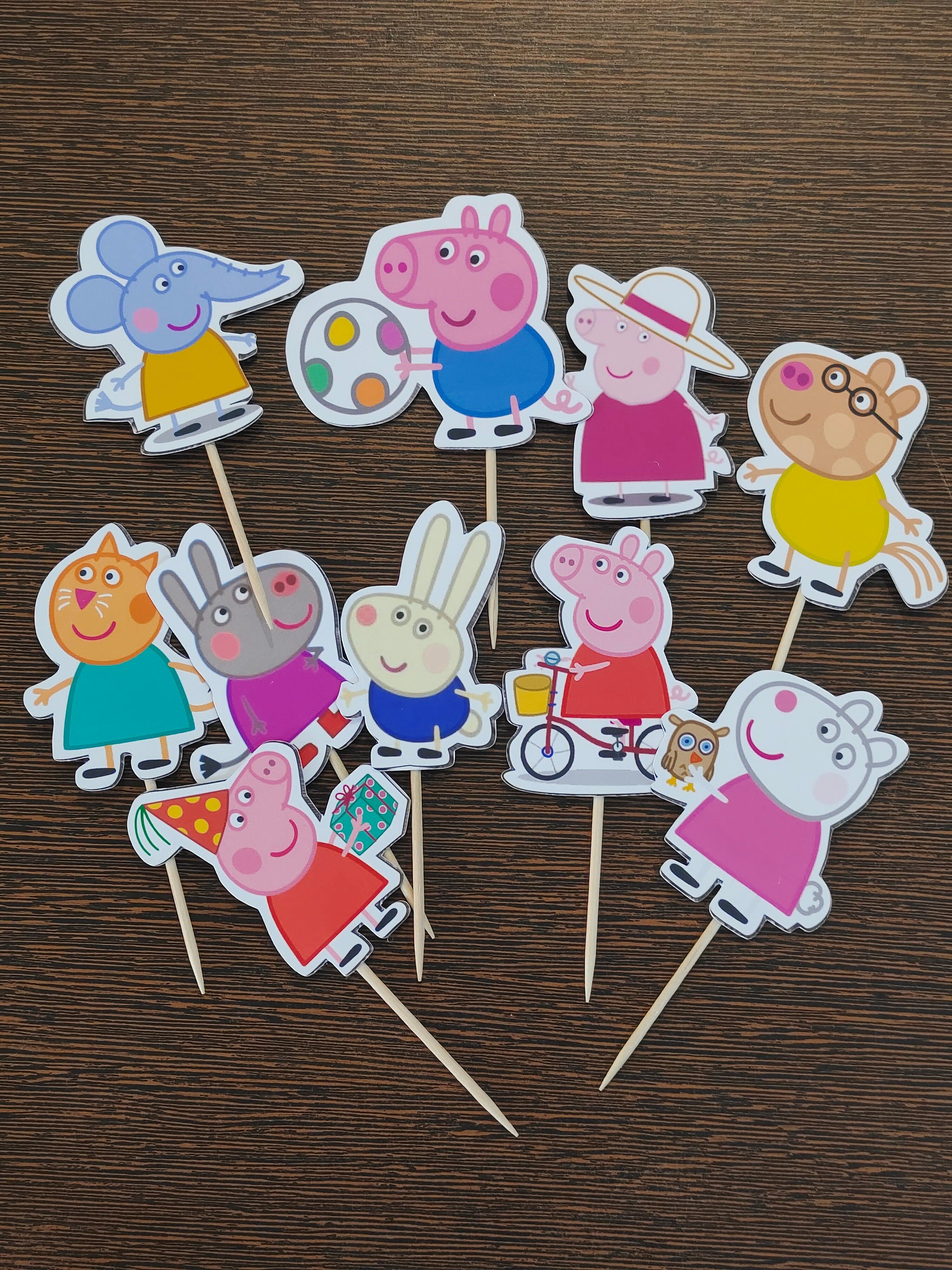 Peppa Pig Diecut Cupcake Toppers HANDCRAFTED Pretty UR Party   
