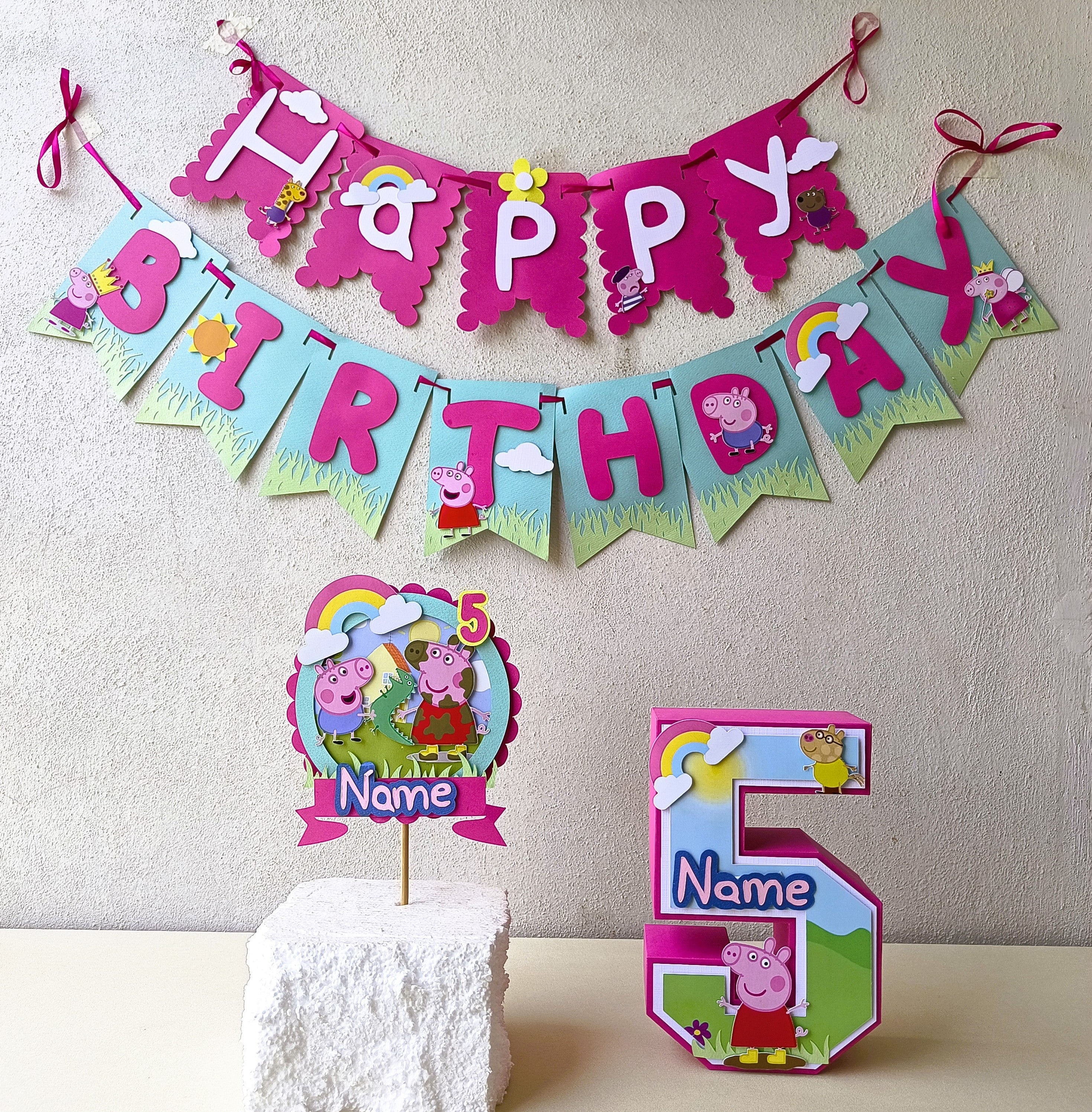 Handcrafted Peppa Pig themed Birthday Party Pack
