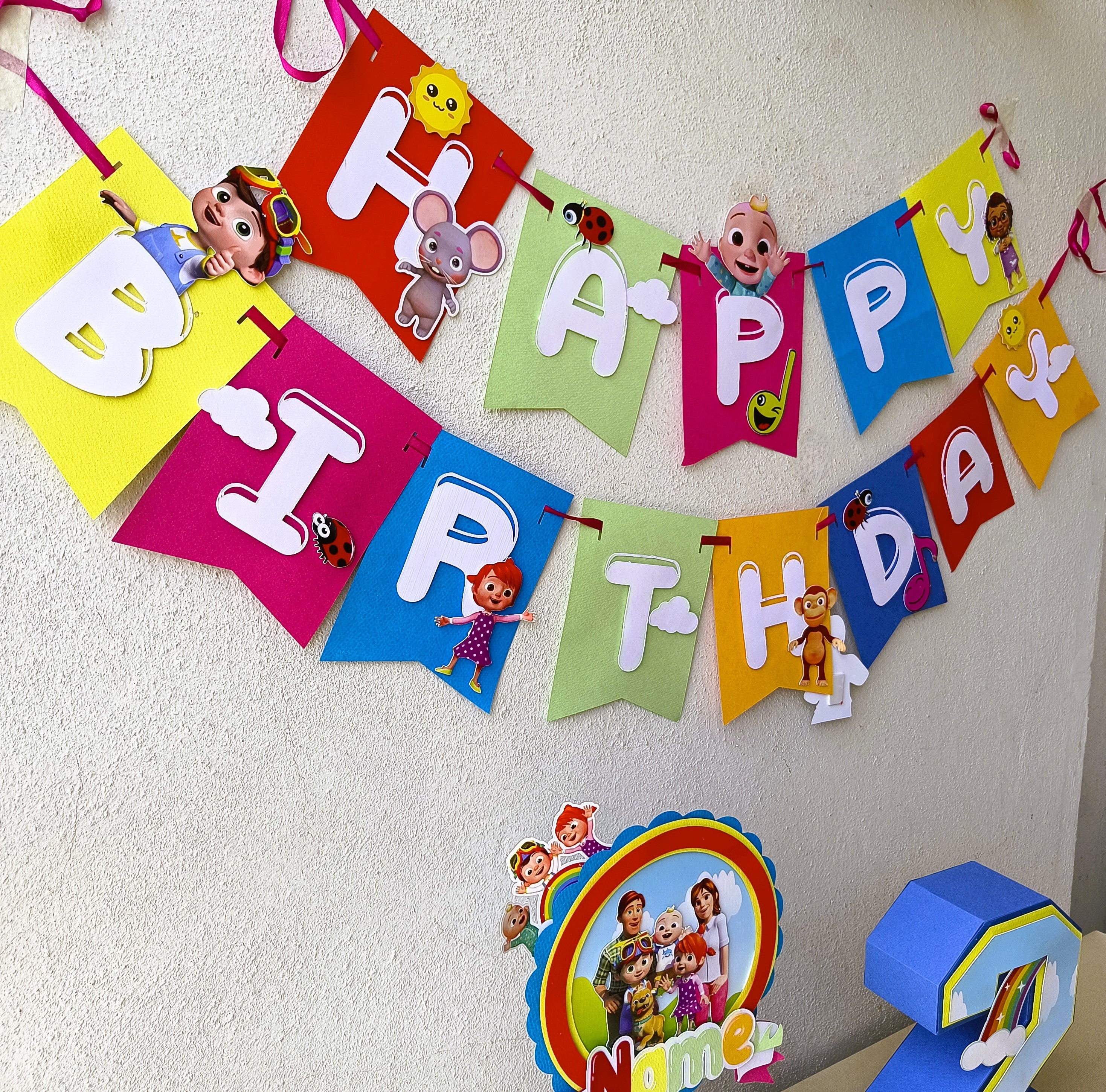 Handcrafted Cocomelon themed Birthday Party Pack
