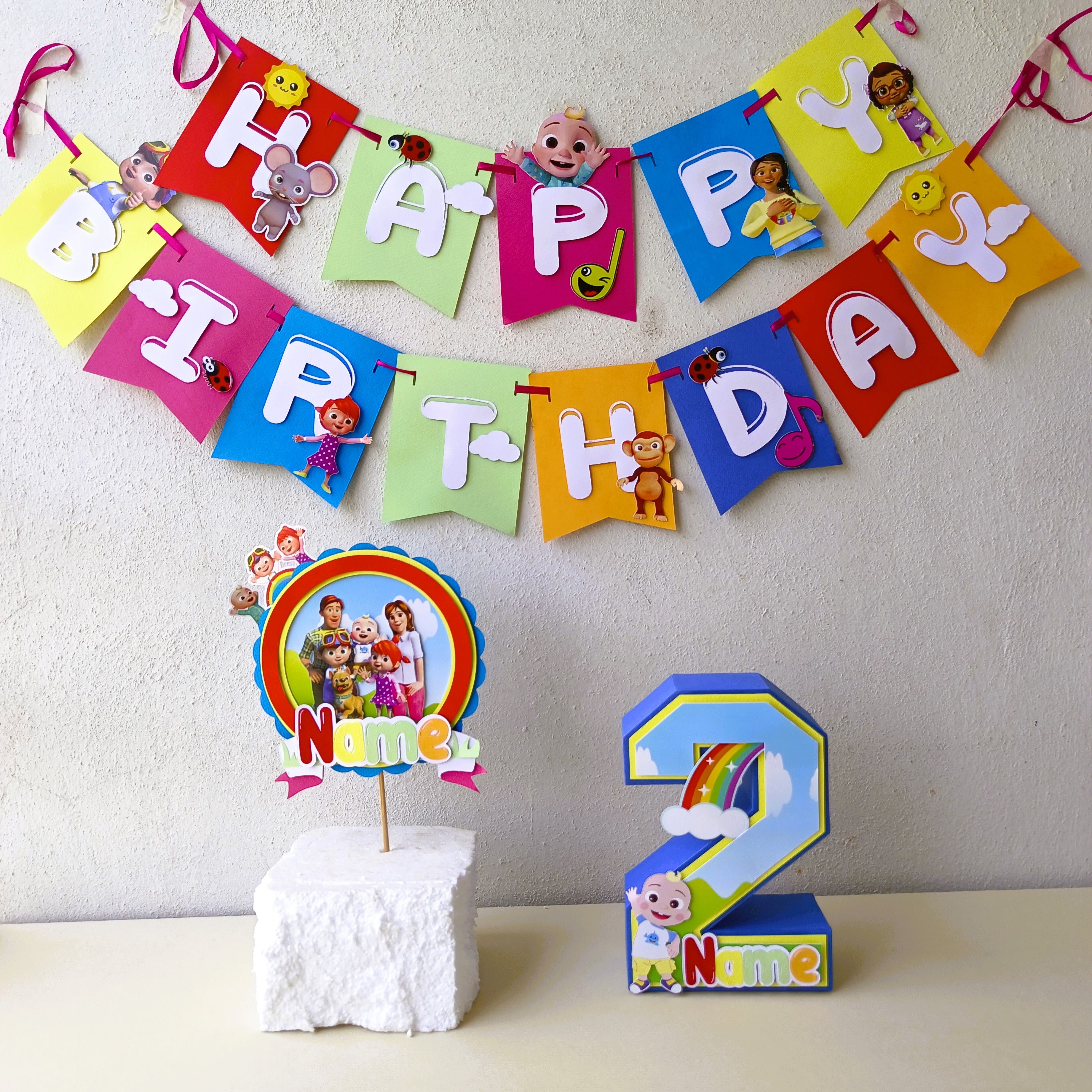 Handcrafted Cocomelon themed Birthday Party Pack