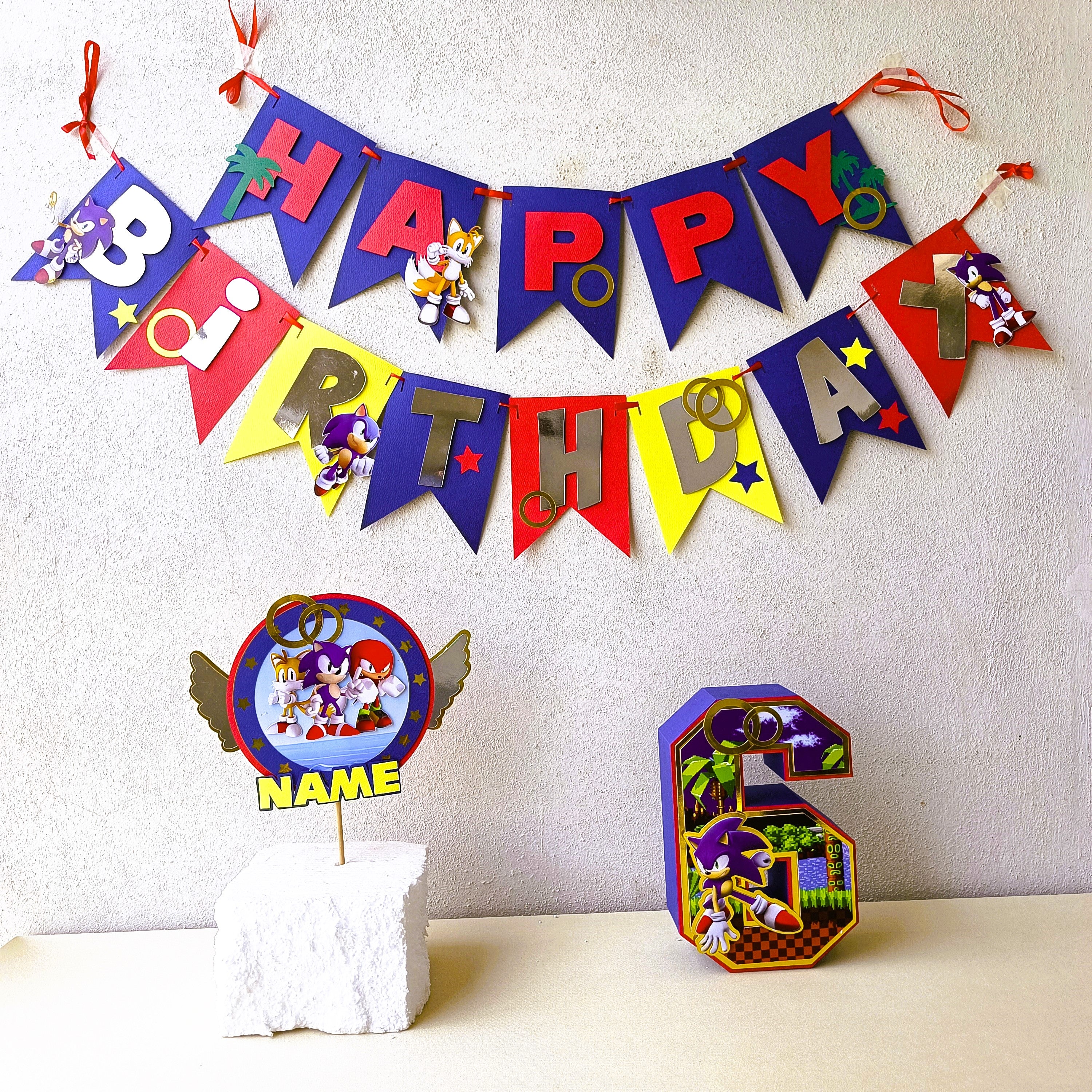 Handcrafted Sonic themed Birthday Party Pack