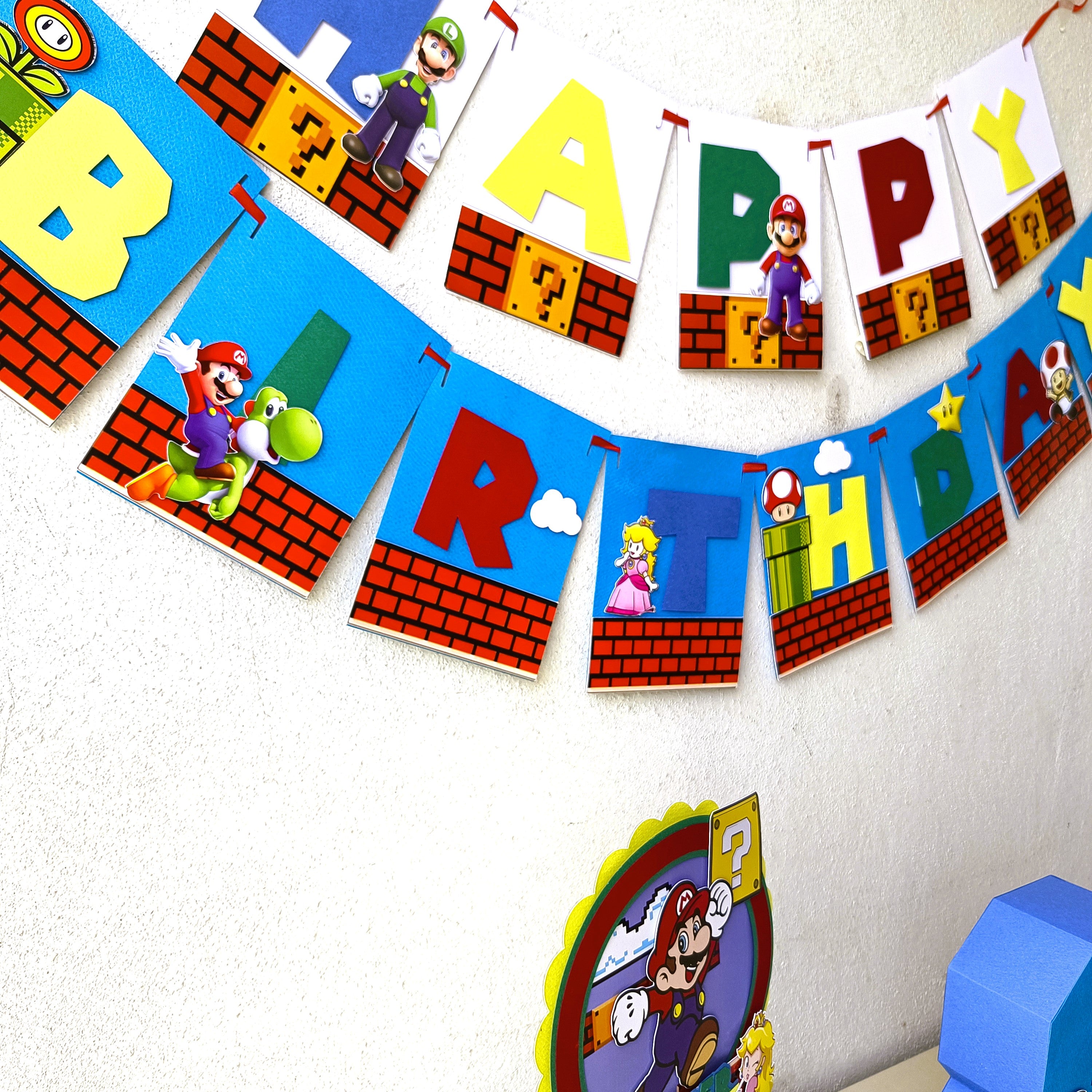 Handcrafted Mario themed Birthday Party Pack