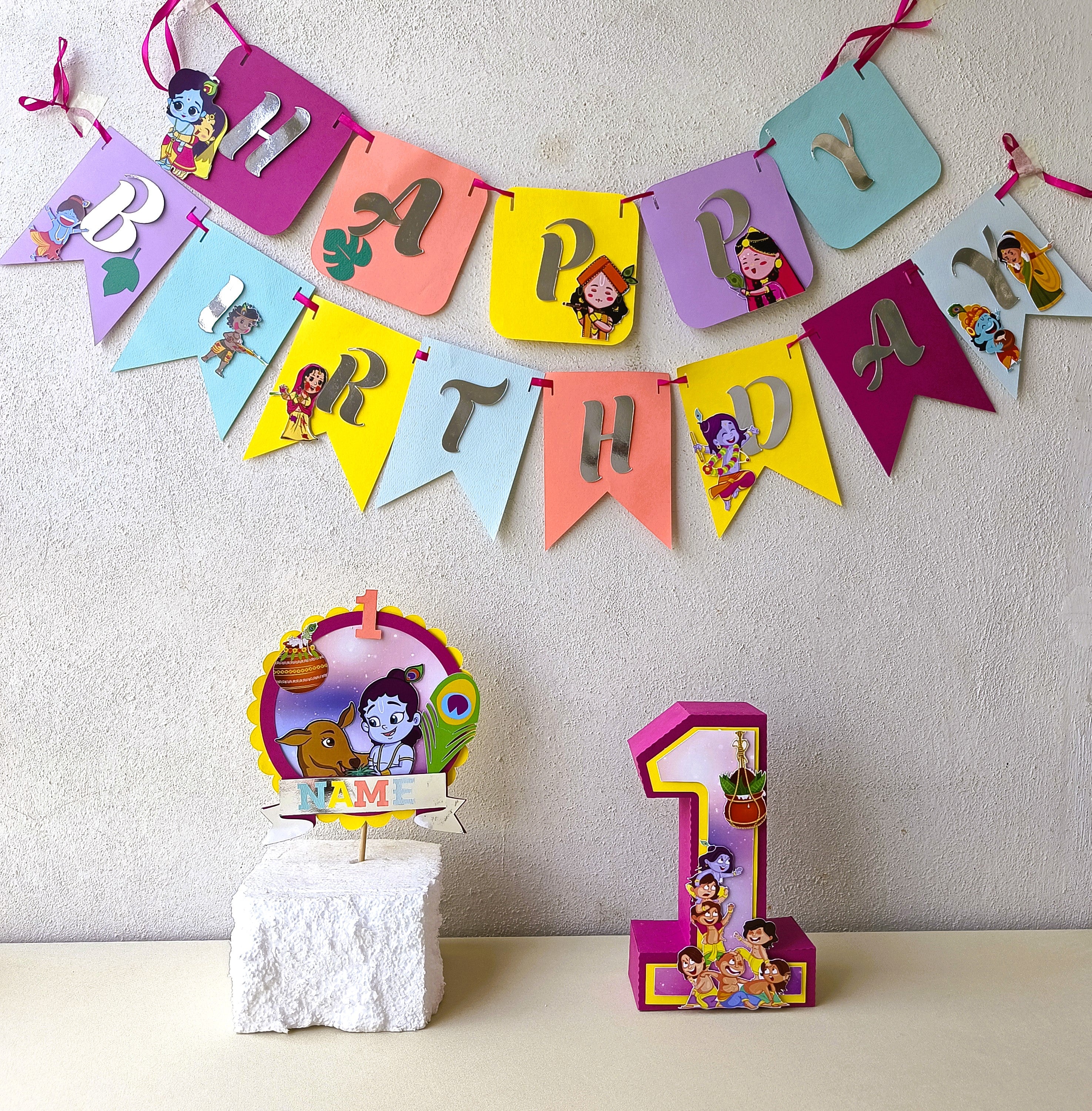 Handcrafted Krishna themed Birthday Party Pack
