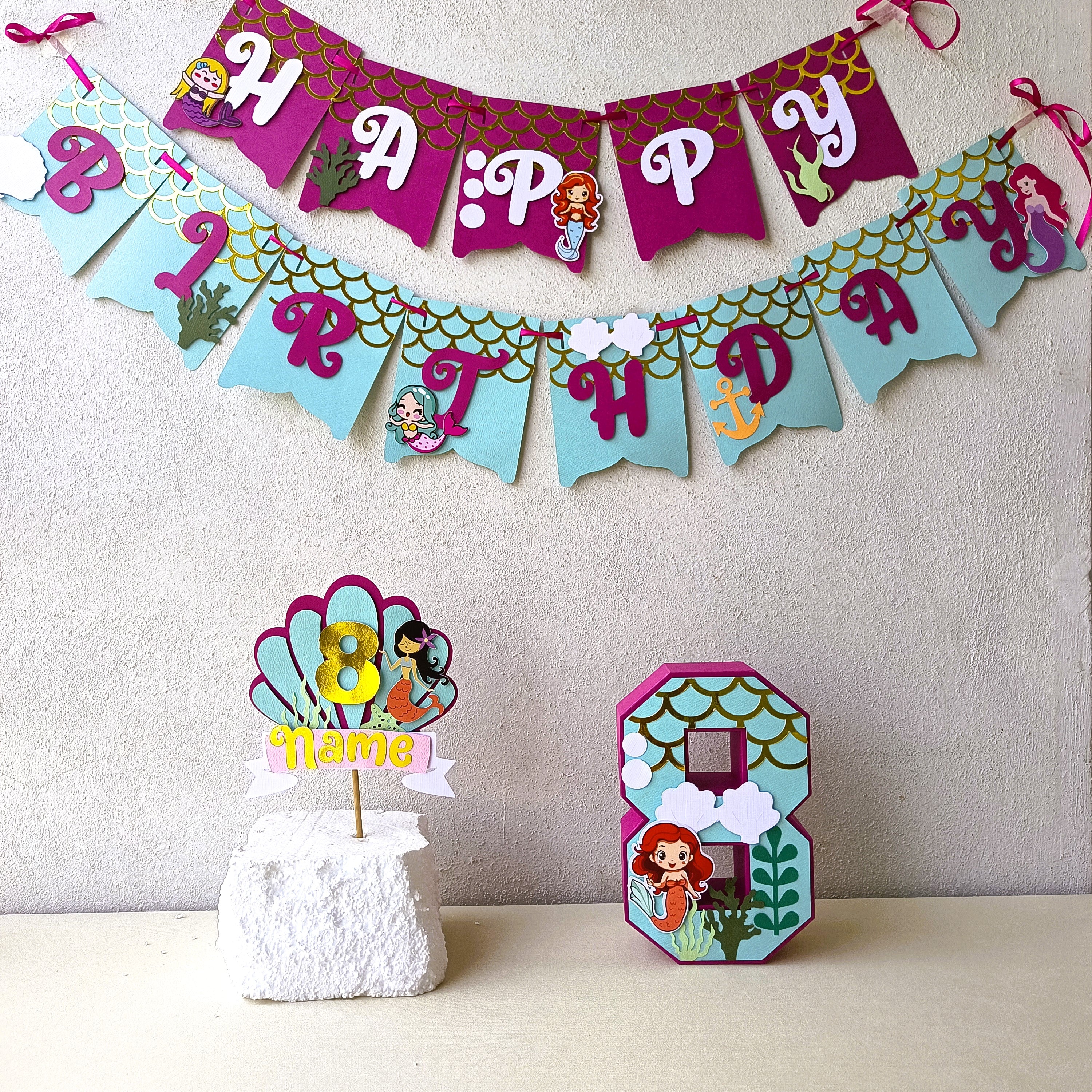 Handcrafted Mermaid themed Birthday Party Pack