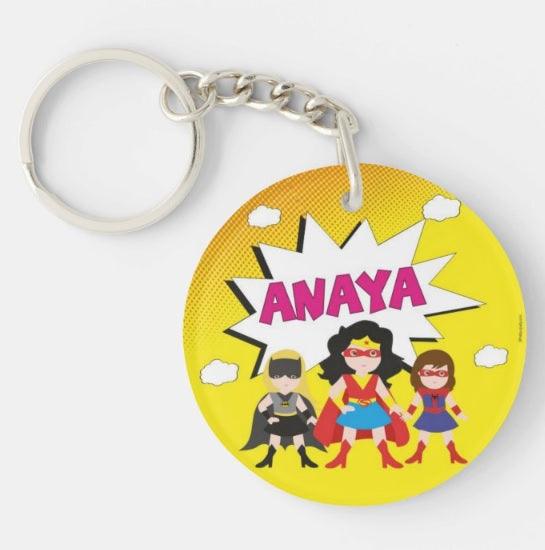 Personalized Supergirl Keychain THEME PARTIES Pretty UR Party   