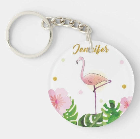 Personalised Flamingo Keychain THEME PARTIES Pretty UR Party   