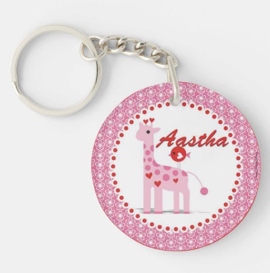 Personalised Girly Giraffe Keychain RETURN GIFTS Pretty UR Party   