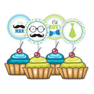 Little Man Theme Cupcake / Food Toppers THEME PARTIES Pretty UR Party   