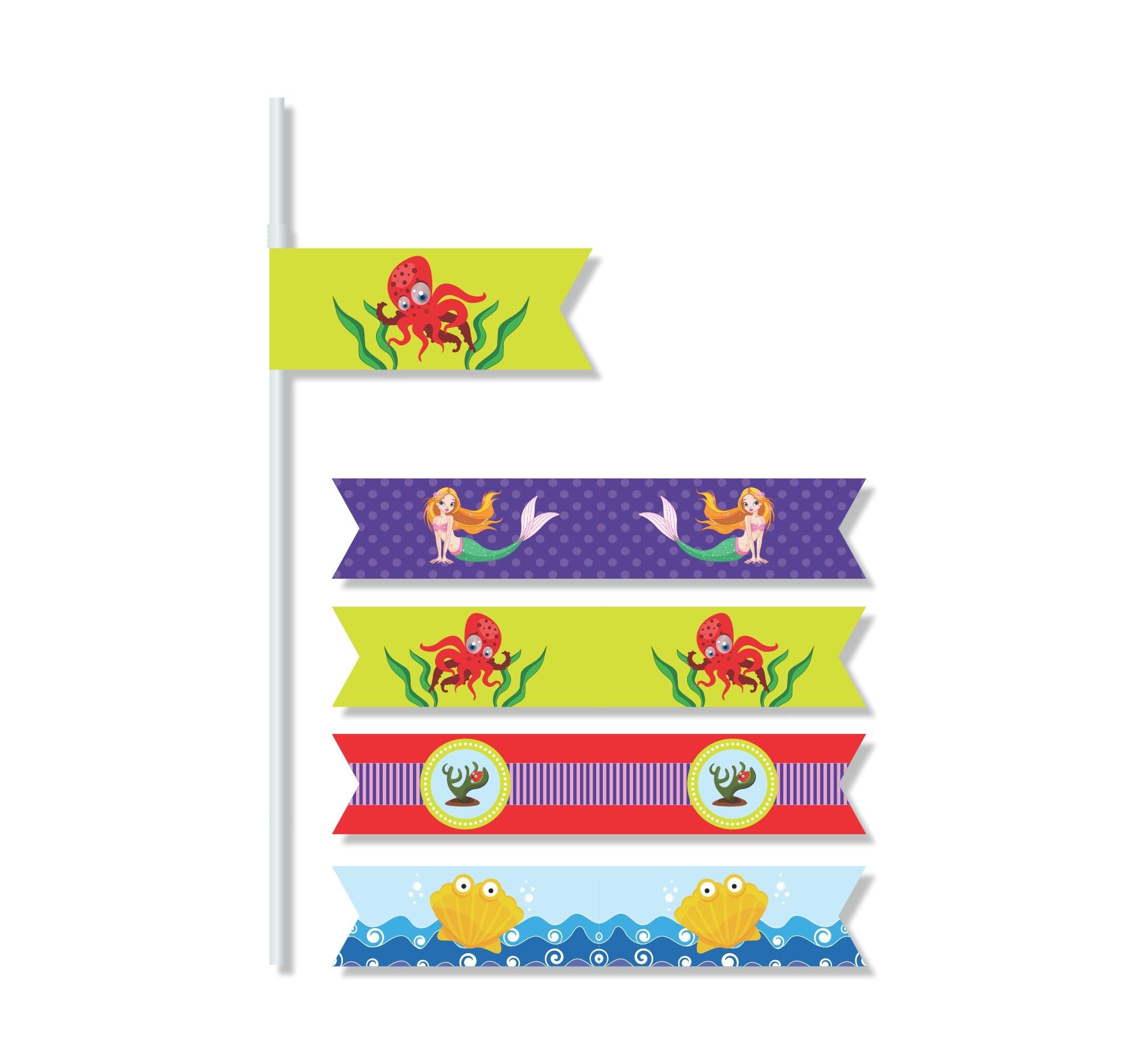 Mermaid  Straws THEME PARTIES Pretty UR Party   