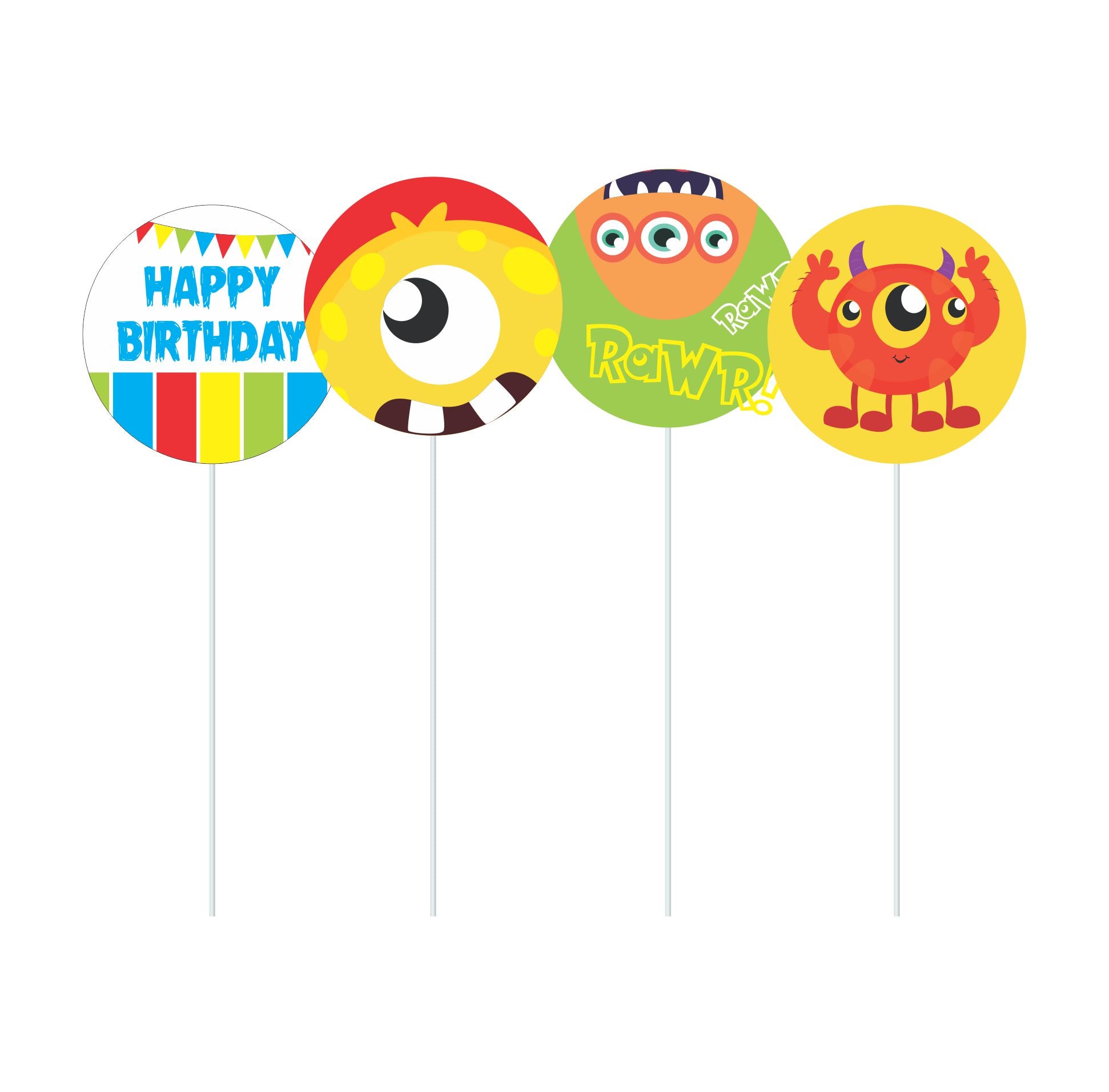 Monster Theme Cupcake / Food Toppers THEME PARTIES Pretty UR Party   