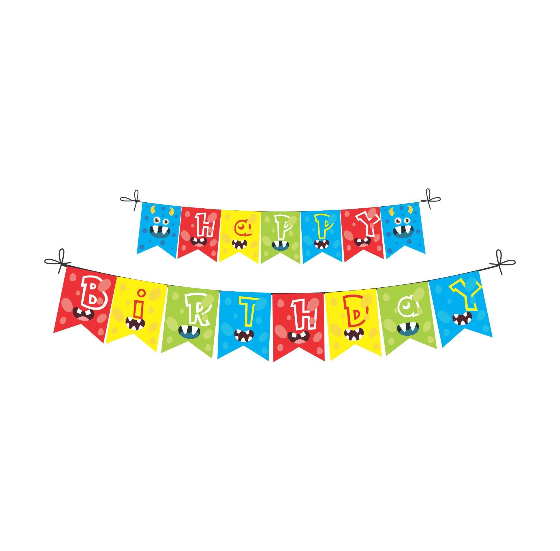 Monster Theme Bunting DECORATIONS Pretty UR Party   