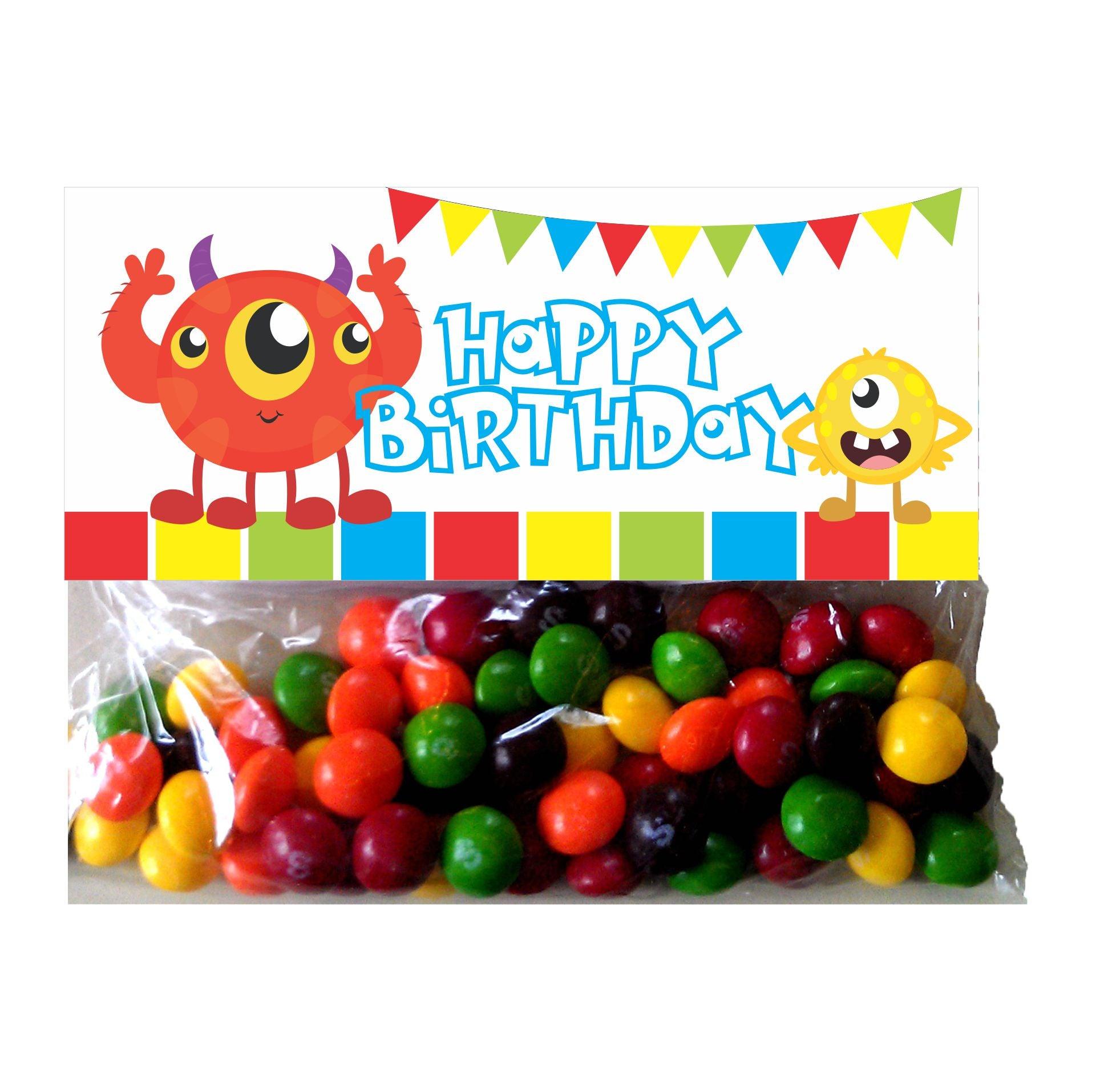 Monster Theme Treat Bag Toppers THEME PARTIES Pretty UR Party   