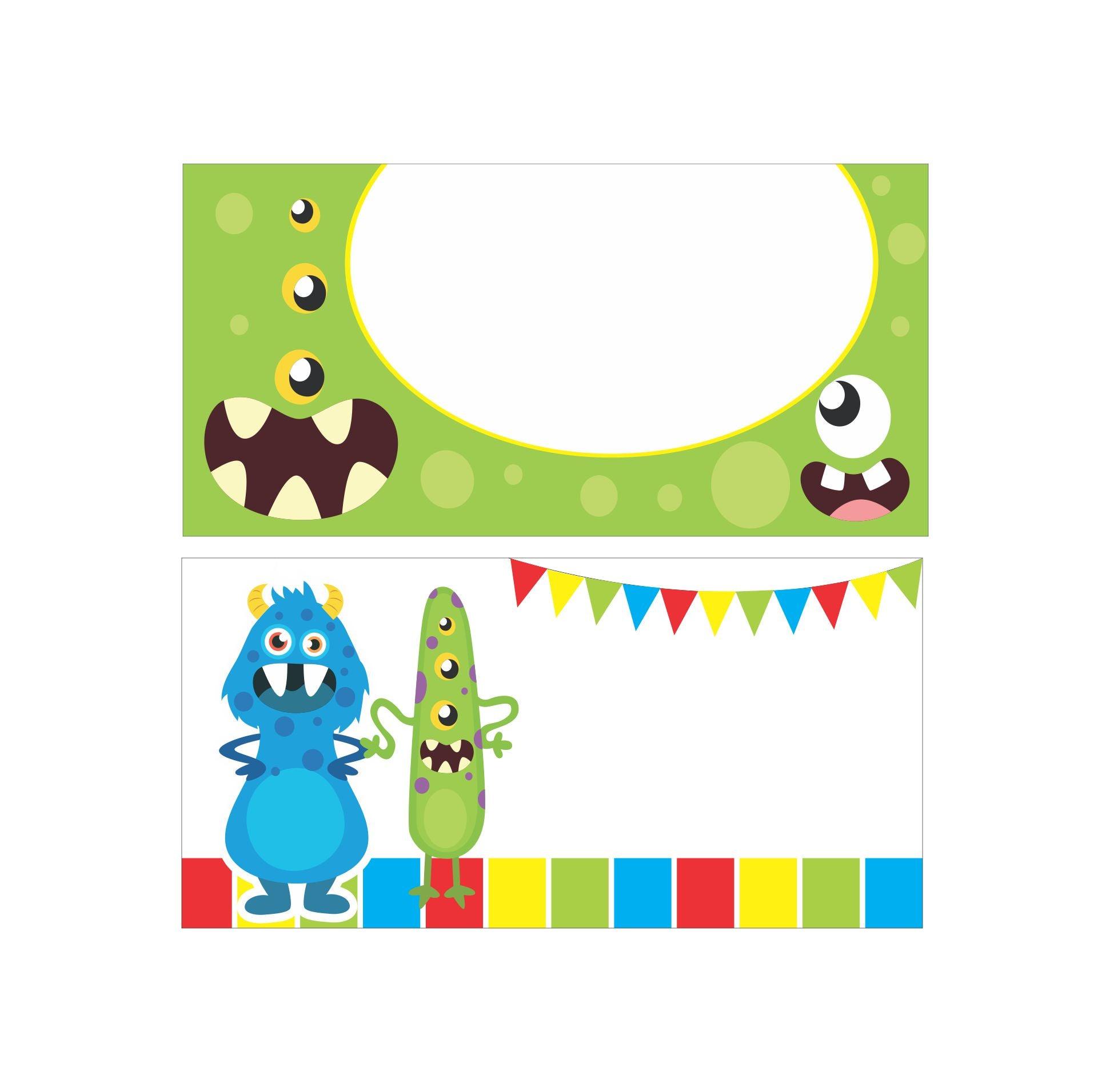Monster Theme Food Labels / Buffet Table Cards THEME PARTIES Pretty UR Party   