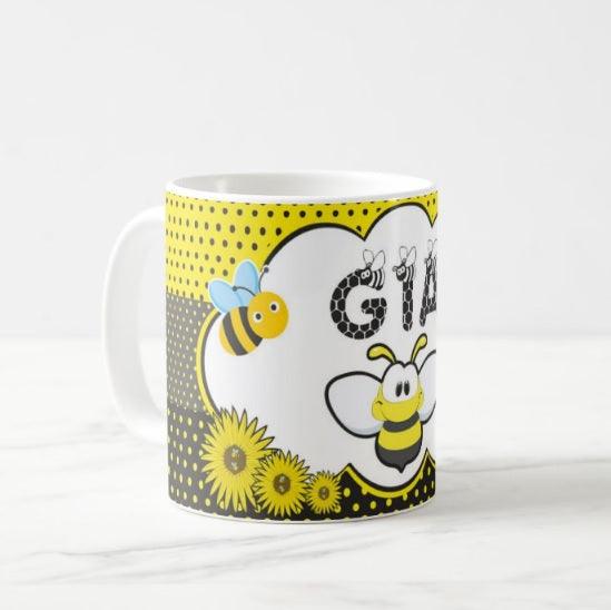 Personalised Bumble Bee Mug THEME PARTIES Pretty UR Party   