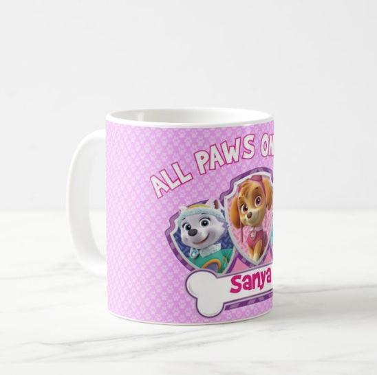 Personalised Paw Patrol Pink Mug THEME PARTIES Pretty UR Party   