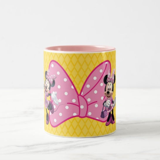 Personalised Inside Colour Minnie Mouse Clubhouse Mug THEME PARTIES Pretty UR Party   