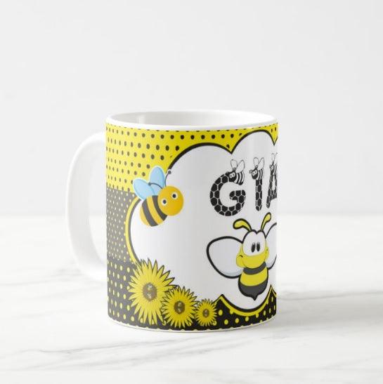Personalised Bumble Bee Mug THEME PARTIES Pretty UR Party   