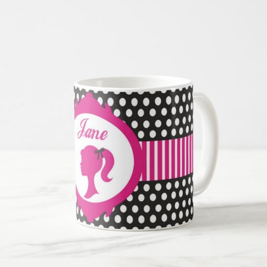 Personalised Barbie Mug THEME PARTIES Pretty UR Party   