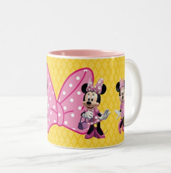 Personalised Inside Colour Minnie Mouse Clubhouse Mug THEME PARTIES Pretty UR Party   