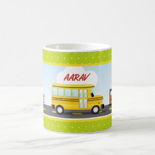 Personalised Wheels on the Bus Mug THEME PARTIES Pretty UR Party   