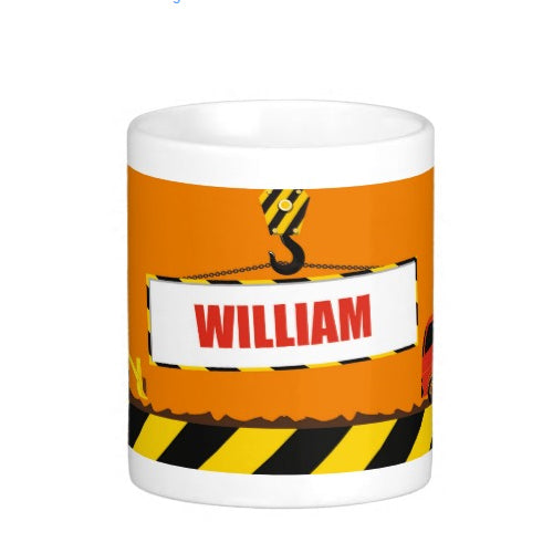 Personalised Construction Mug THEME PARTIES Pretty UR Party   