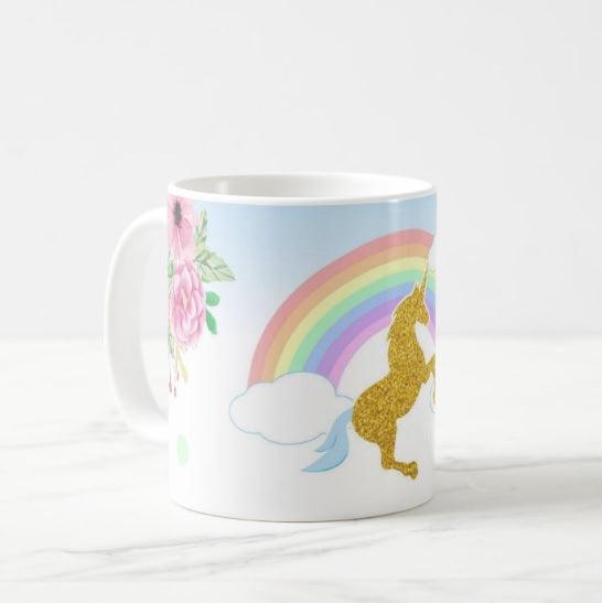Personalised Unicorn Mug - Blue THEME PARTIES Pretty UR Party   